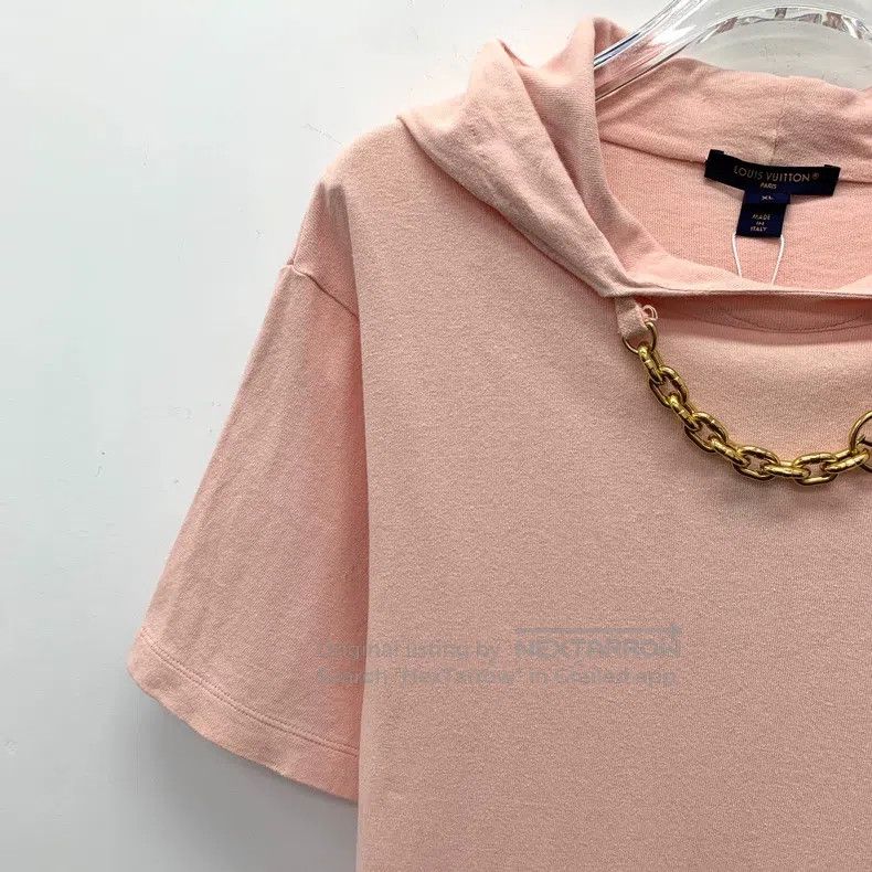 Louis Vuitton Louis Vuitton 23 pink logo chain embellished cotton hooded Size US XL / EU 56 / 4 - 3 Thumbnail