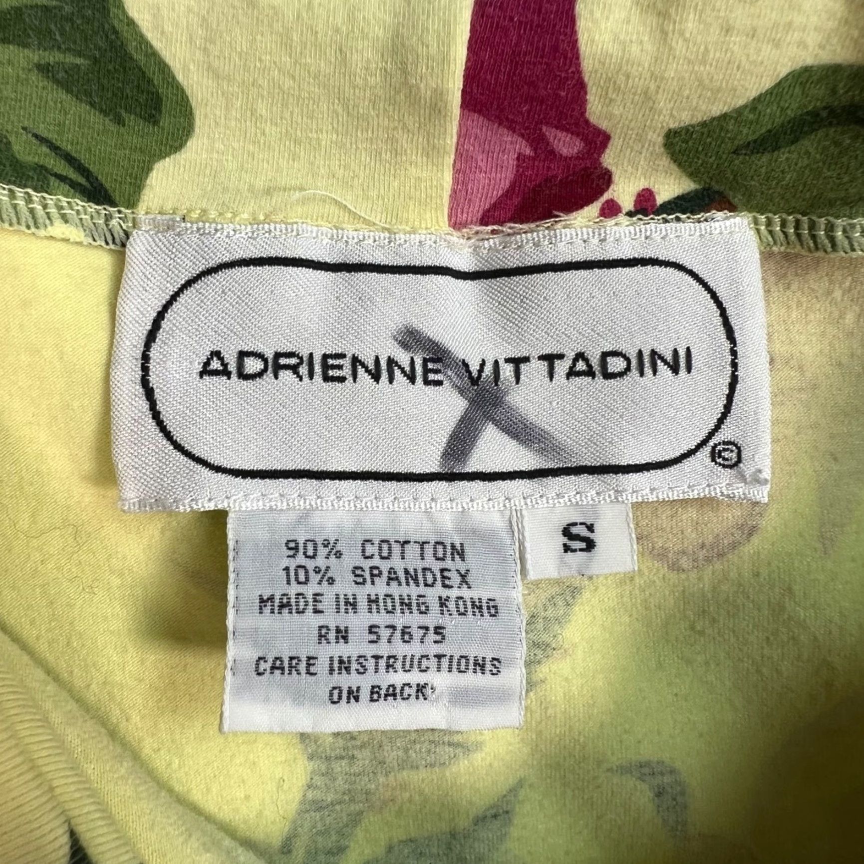 Vintage Adrienne Vittadini Skirt S Yellow Floral Cotton Blend Short Flare Summer Spring Fall Womens Size 28" / US 6 / IT 42 - 3 Thumbnail