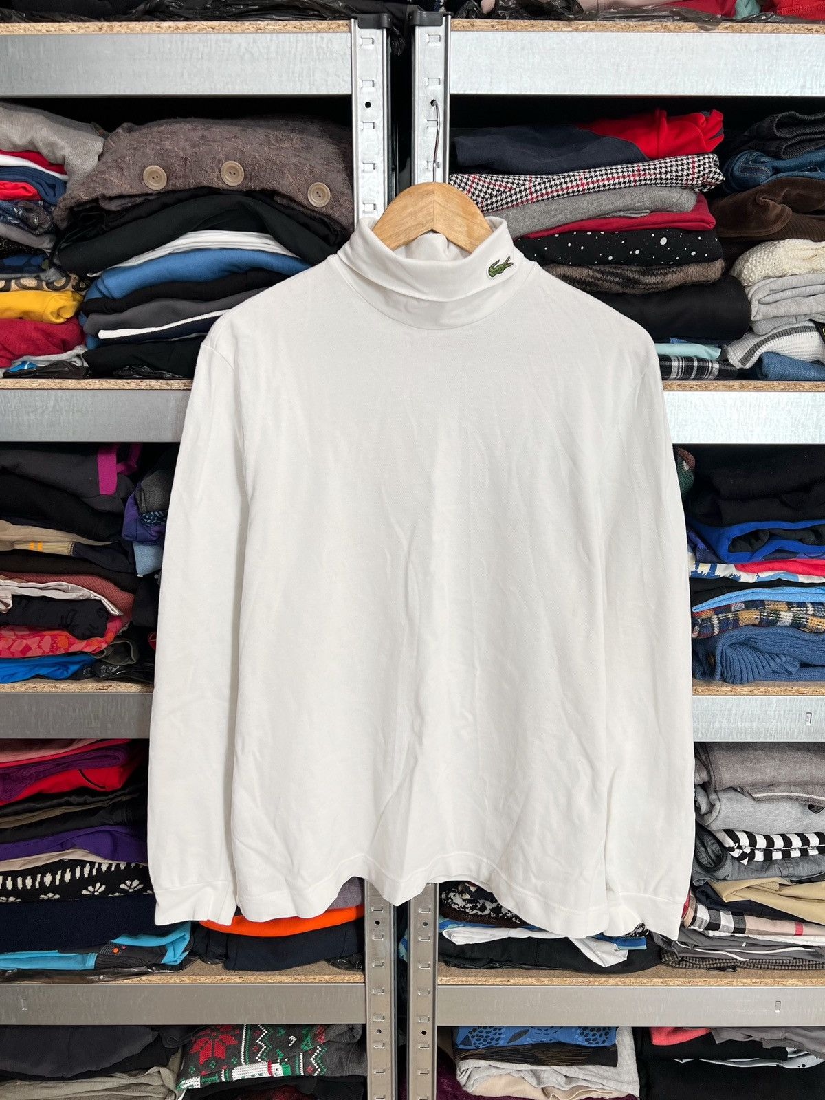 Lacoste Lacoste Golf White Turtleneck Long Sleeve Top Logo Neck Sz L Size US L / EU 52-54 / 3 - 1 Thumbnail