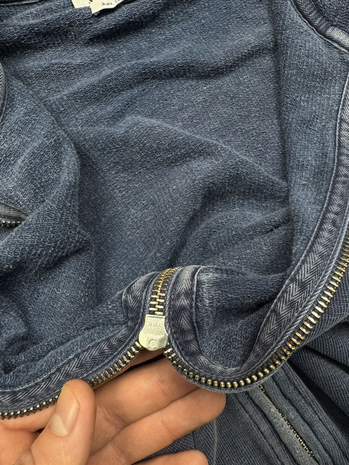 Stone Island Vintage Stone Island Garment Dyed Zip Hoodie Washed Blue Y2K Size US M / EU 48-50 / 2 - 9 Thumbnail