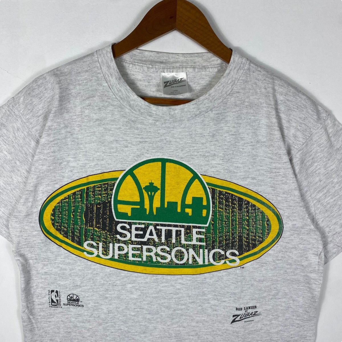NBA × Vintage Vintage 90's Nba SEATTLE SUPERSONICS Logo Graphic Tee Shirt Size US L / EU 52-54 / 3 - 2 Thumbnail
