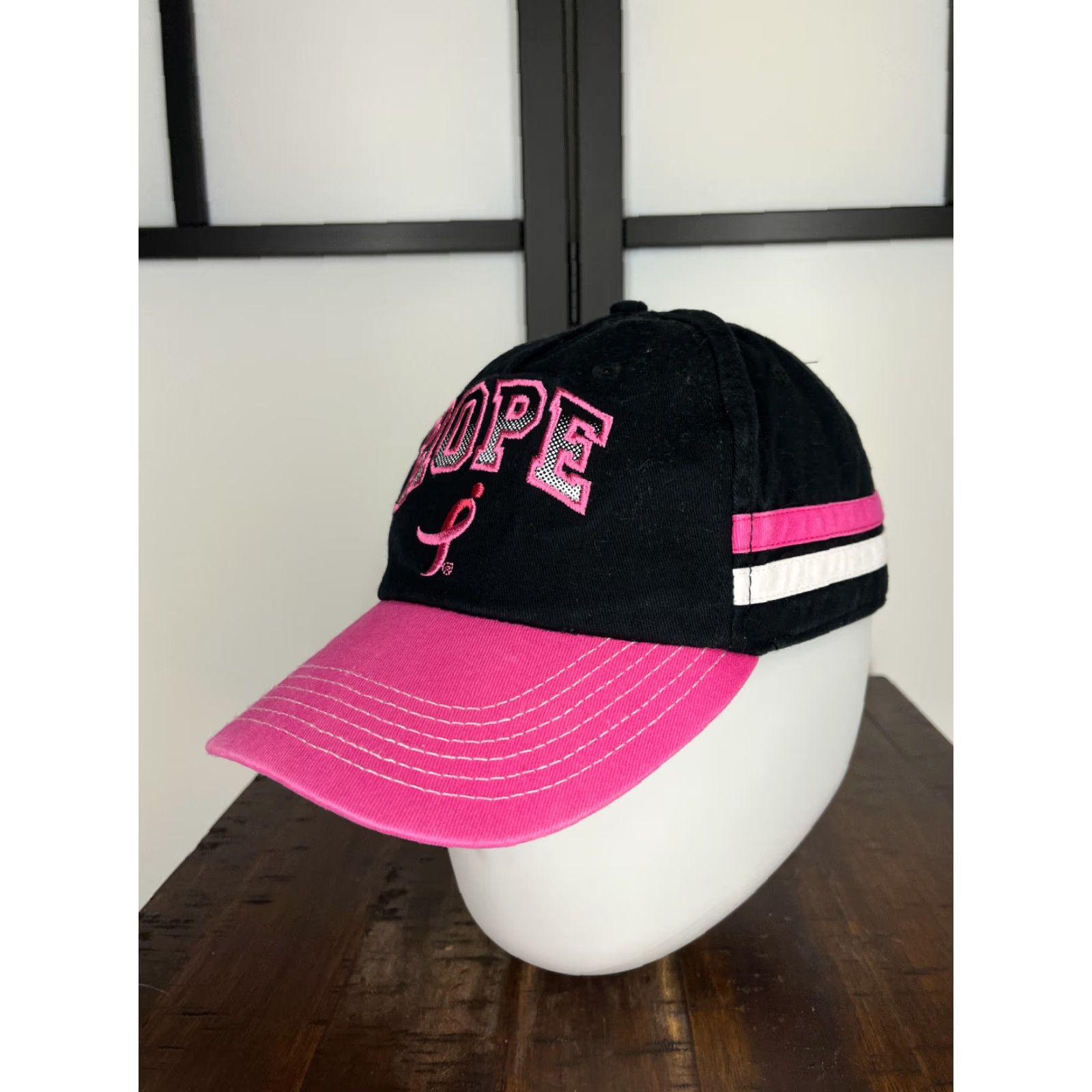 Hope Susan G. Komen Hat Baseball Cap Unisex Adults One Size Pink Cotton Twill Embroidered Adjustable Strap Back 90s Cancer Awareness Logo Size ONE SIZE - 4 Thumbnail