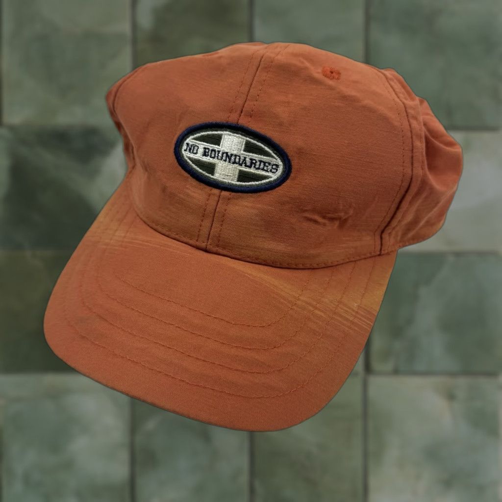 Vintage VINTAGE No Boundaries Baseball Cap Hat Adult One Size Casual Y2K Hipster Punk Orange 90s Size ONE SIZE - 1 Thumbnail