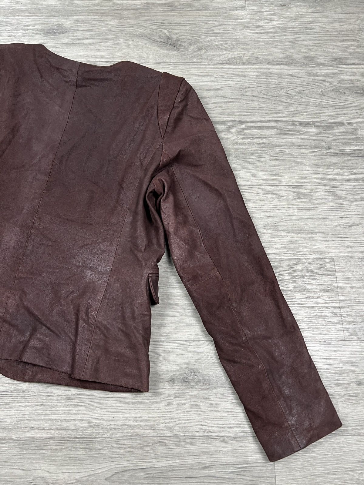 Sandro Sandro Paris Vintage Brown Leather Blazer Women’s Size 2 (M) Size M / US 6-8 / IT 42-44 - 9 Thumbnail