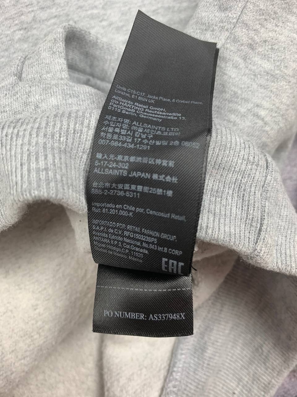 Allsaints AllSaints Hoodie L Gray Cotton Pullover Sweatshirt Logo Size US L / EU 52-54 / 3 - 19 Thumbnail