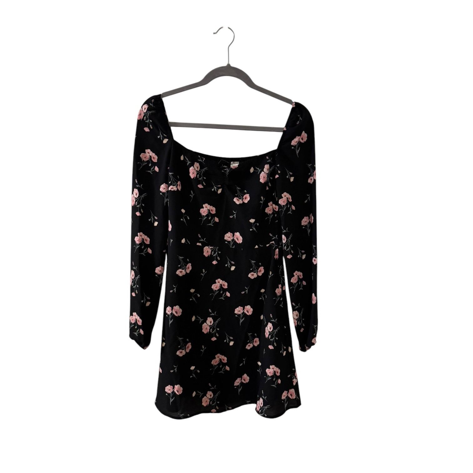 Divided Divided Mini Dress Black with Pink Floral Print Size 4 Size S / US 4 / IT 40 - 1 Thumbnail