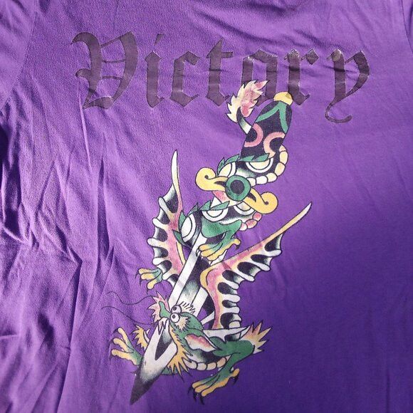 Ed Hardy × Vintage Vintage Y2K Ed Hardy Christian Audigier Victory T-Shirt Size US XXL / EU 58 / 5 - 1 Thumbnail