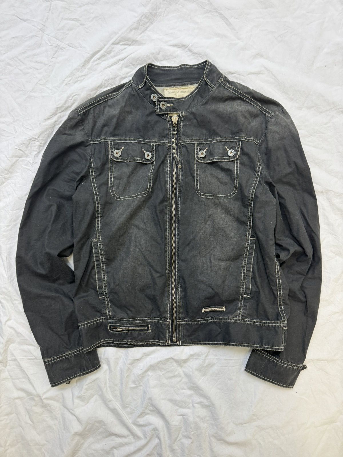 Gap Vintage Y2K Opium Biker Goth Style Gap Biker Contrast Jacket Size US XL / EU 56 / 4 - 1 Thumbnail