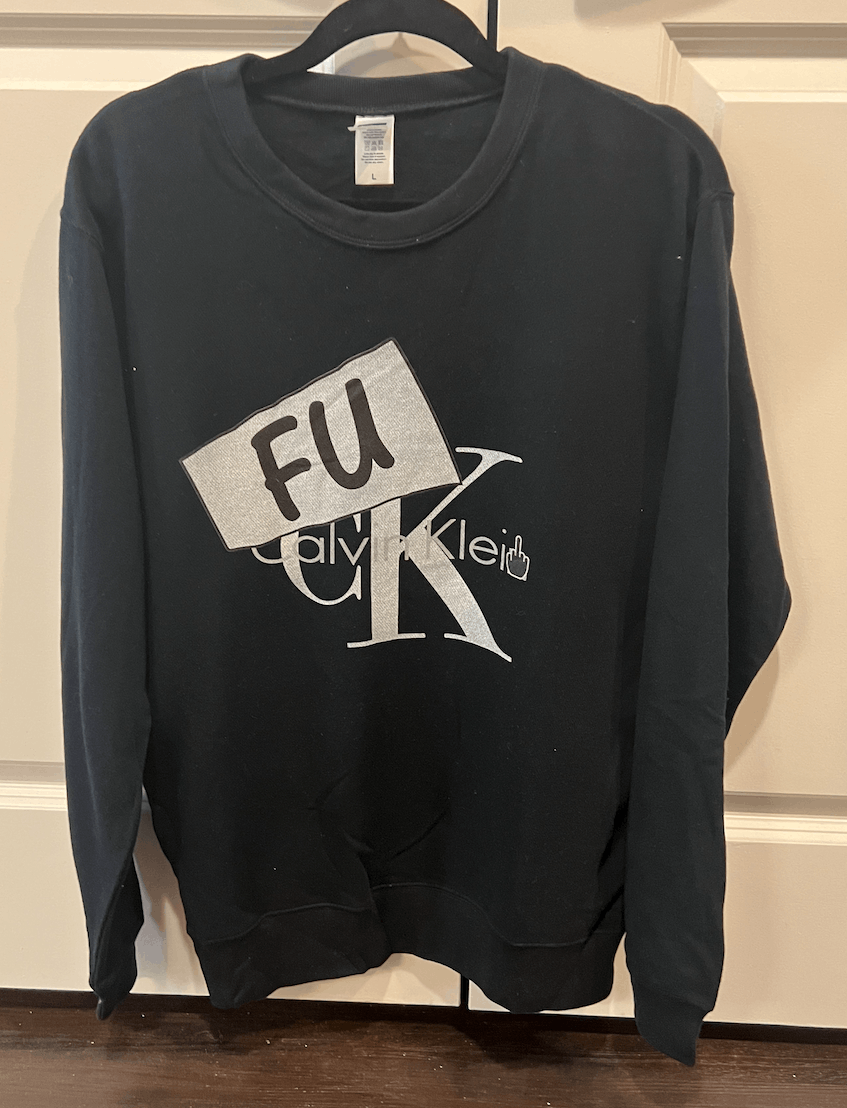 Calvin Klein Bootlegged Calvin Kelin FUCK Black Sweatshirt Size US L / EU 52-54 / 3 - 1 Thumbnail