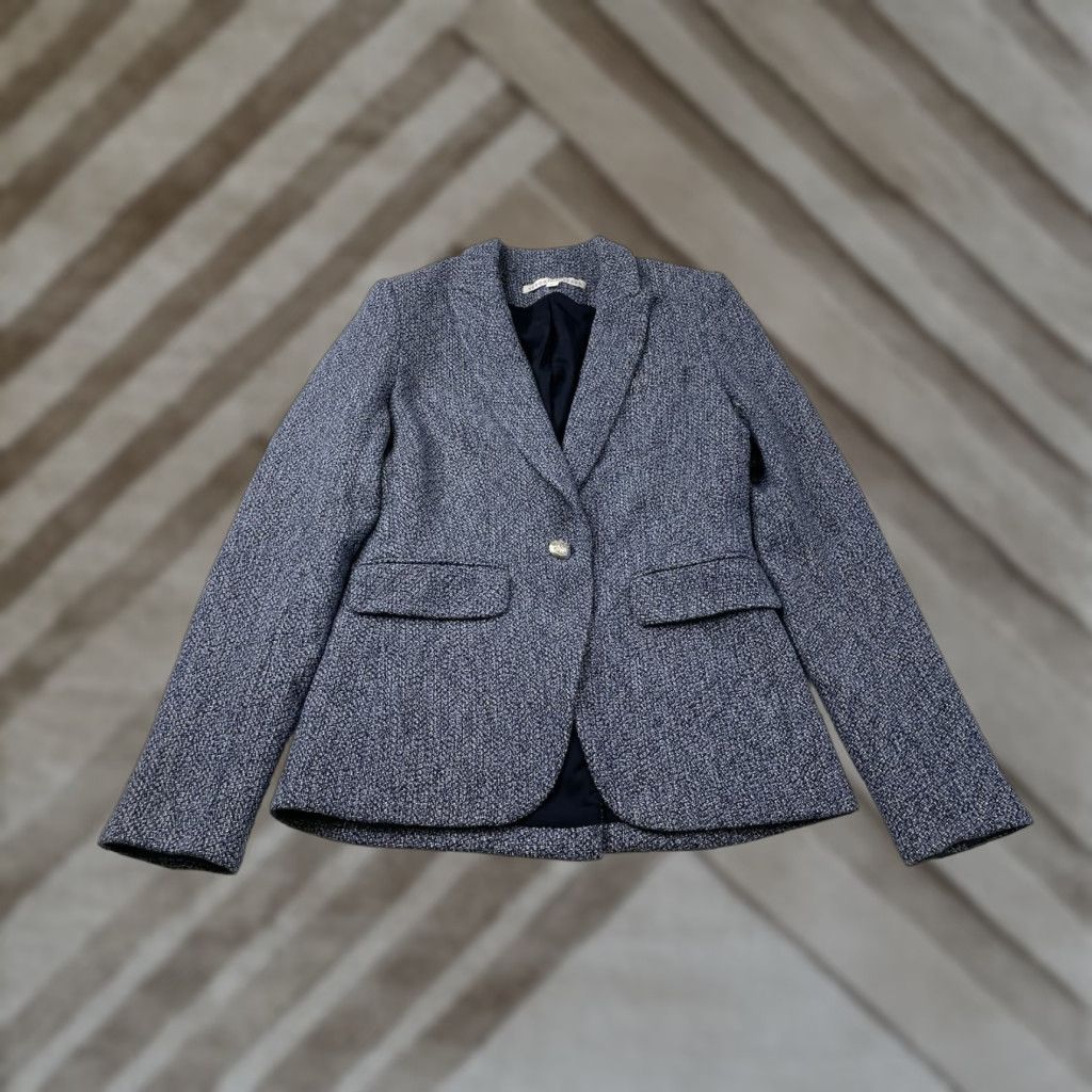 Veronica Beard VERONICA BEARD Blazer Women 2 Blue Tweed USA Button Jacket, Basic, Polyester, Regular Size 2, Blue, USA, Blazer, Women, Button Closure Size XS / US 0-2 / IT 36-38 - 1 Thumbnail