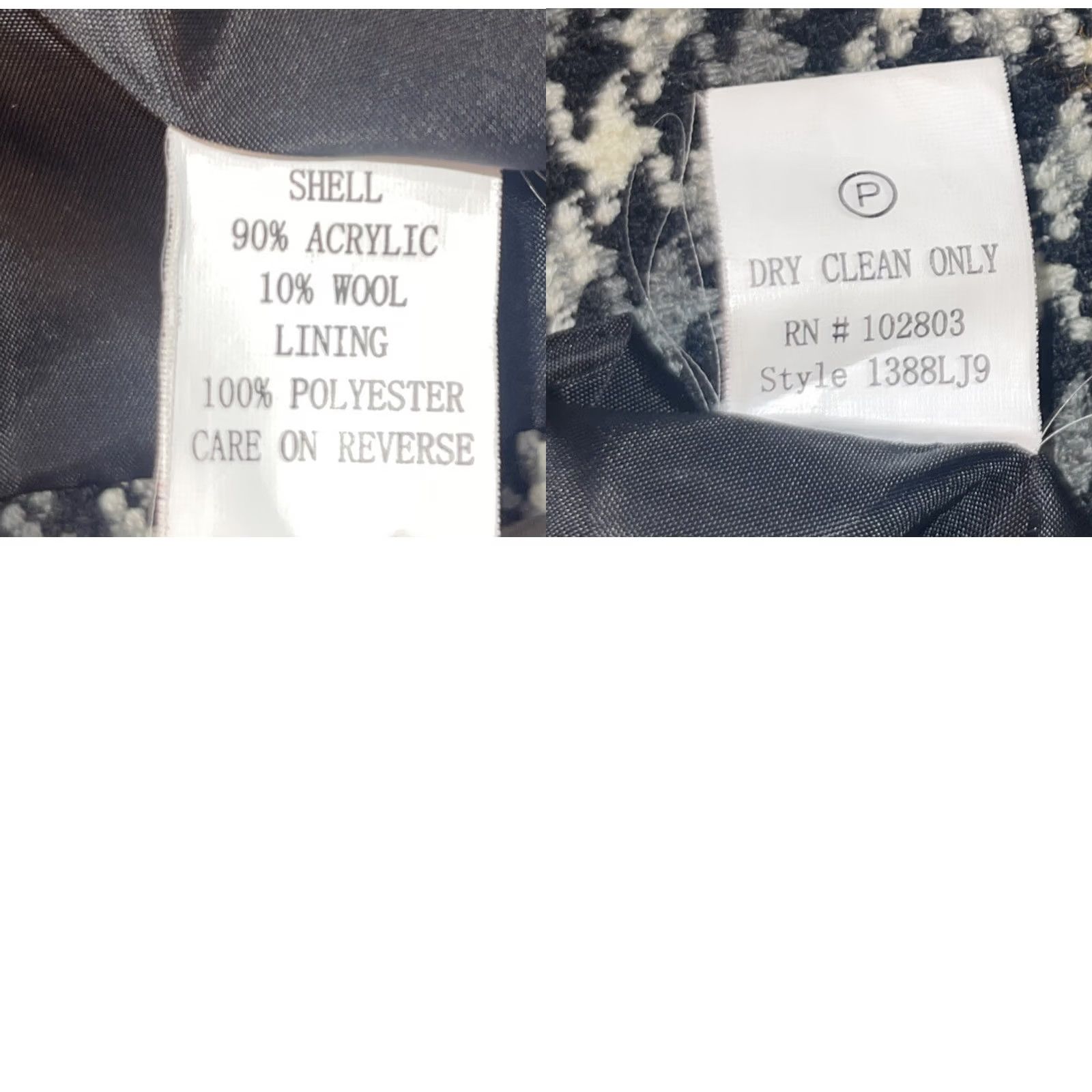 Vintage Briggs New York Womens Jacket Black Gray Cream Plaid Lined Wool Blend 3/4 Sleeve Short Sz 10P Button Coat Size L / US 10 / IT 46 - 9 Thumbnail