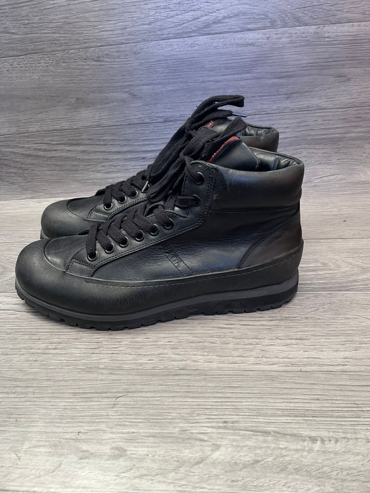 Prada Prada Hi Top Sneakers Rubber Toe Shoes Sz 6 UK Size US 7 / EU 40 - 4 Thumbnail
