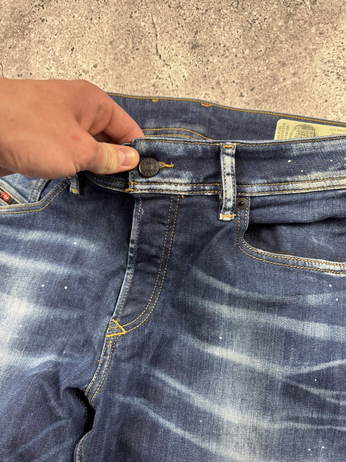 Diesel × Jean Diesel Distressed Denim Slim Skinny Jeans Size US 32 / EU 48 - 4 Thumbnail