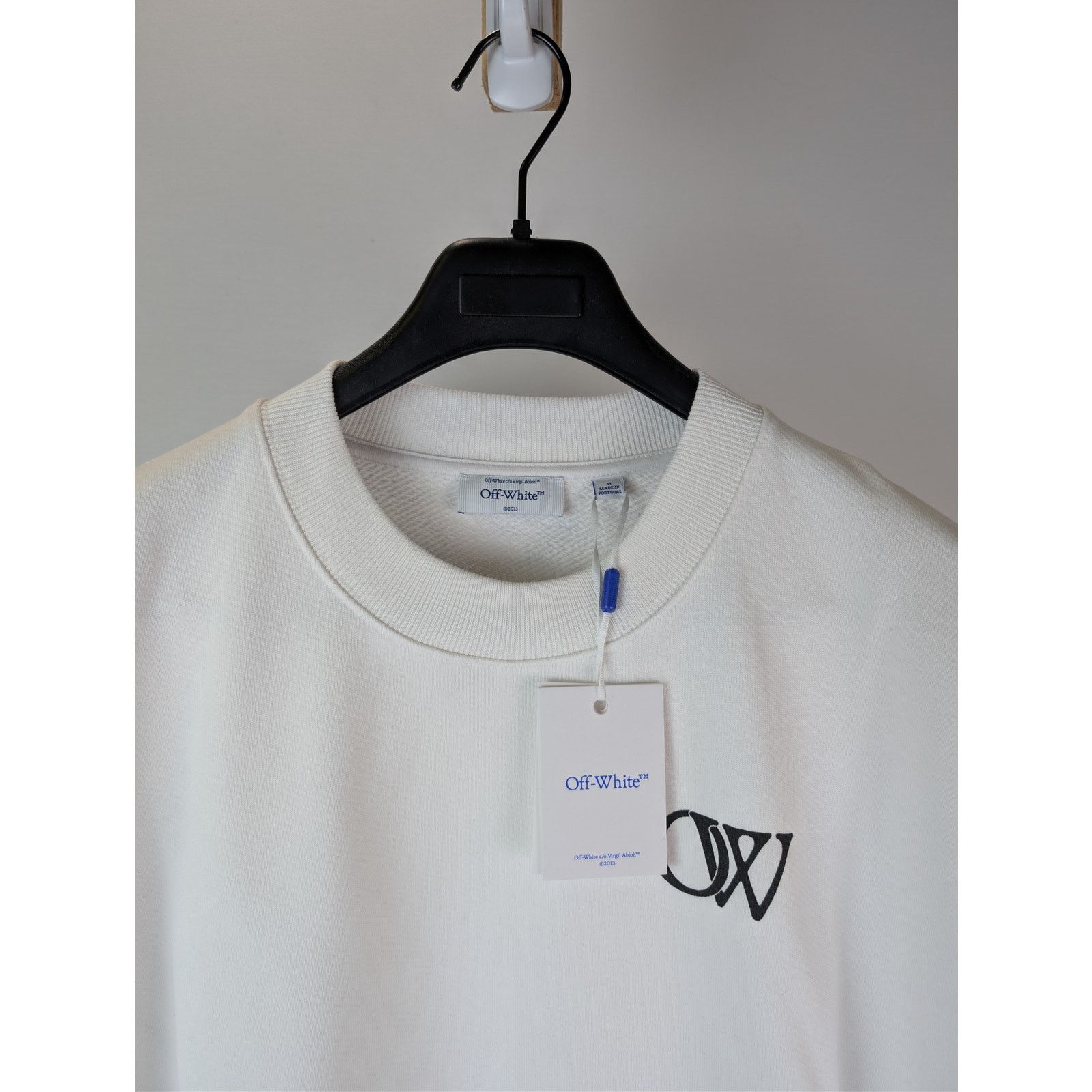 Off-White o1rshd1 Diag Skate Crewneck Sweatshirt in White / Black Size US XL / EU 56 / 4 - 5 Thumbnail