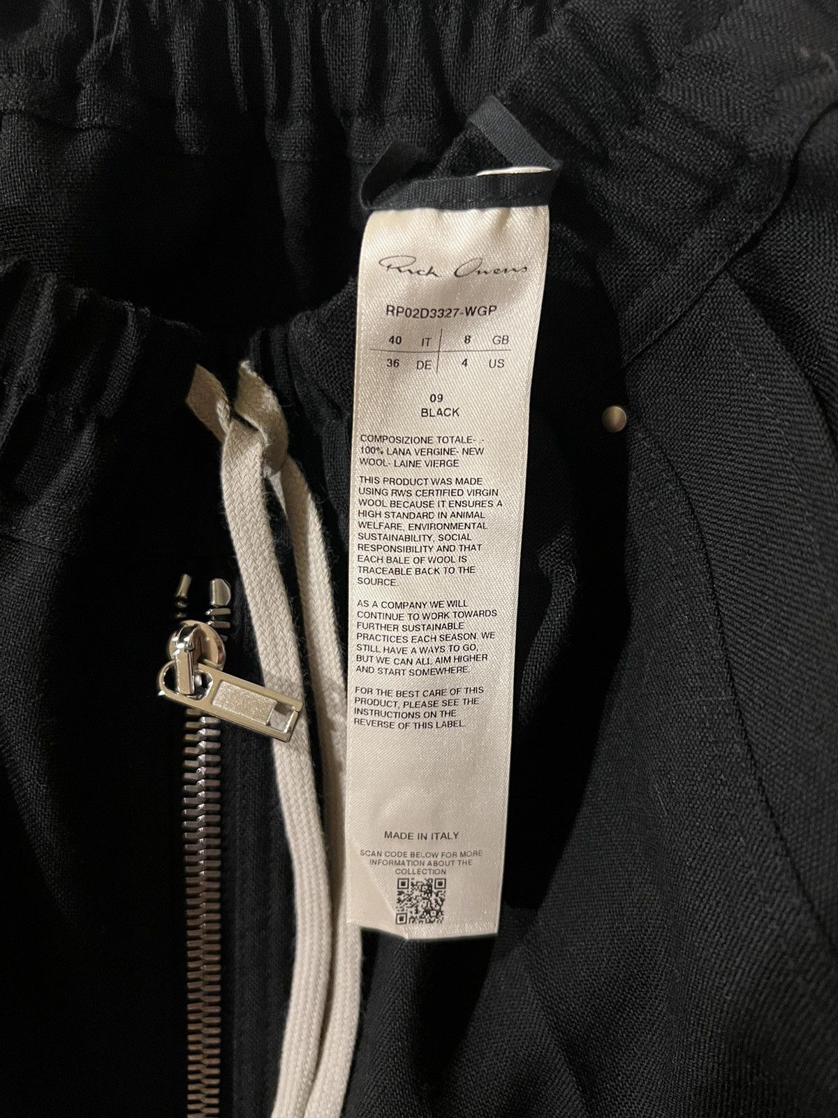 Rick Owens Porterville Wool Wide Leg Cargo Pants Size 27" / US 4 / IT 40 - 5 Thumbnail