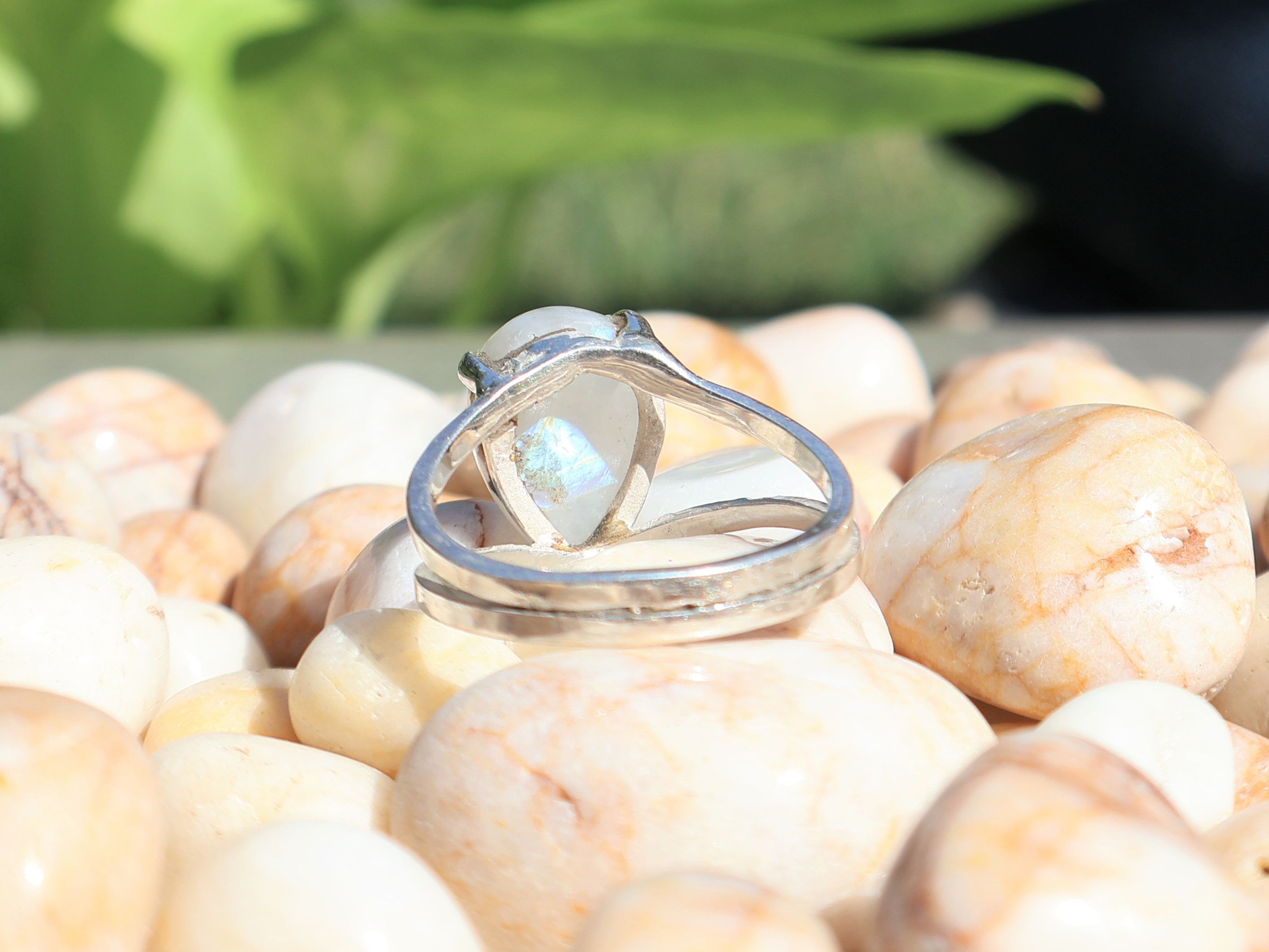 Handmade Rainbow Moonstone Ring, Handmade Ring, 925 Sterling Silver, Size ONE SIZE - 3 Thumbnail