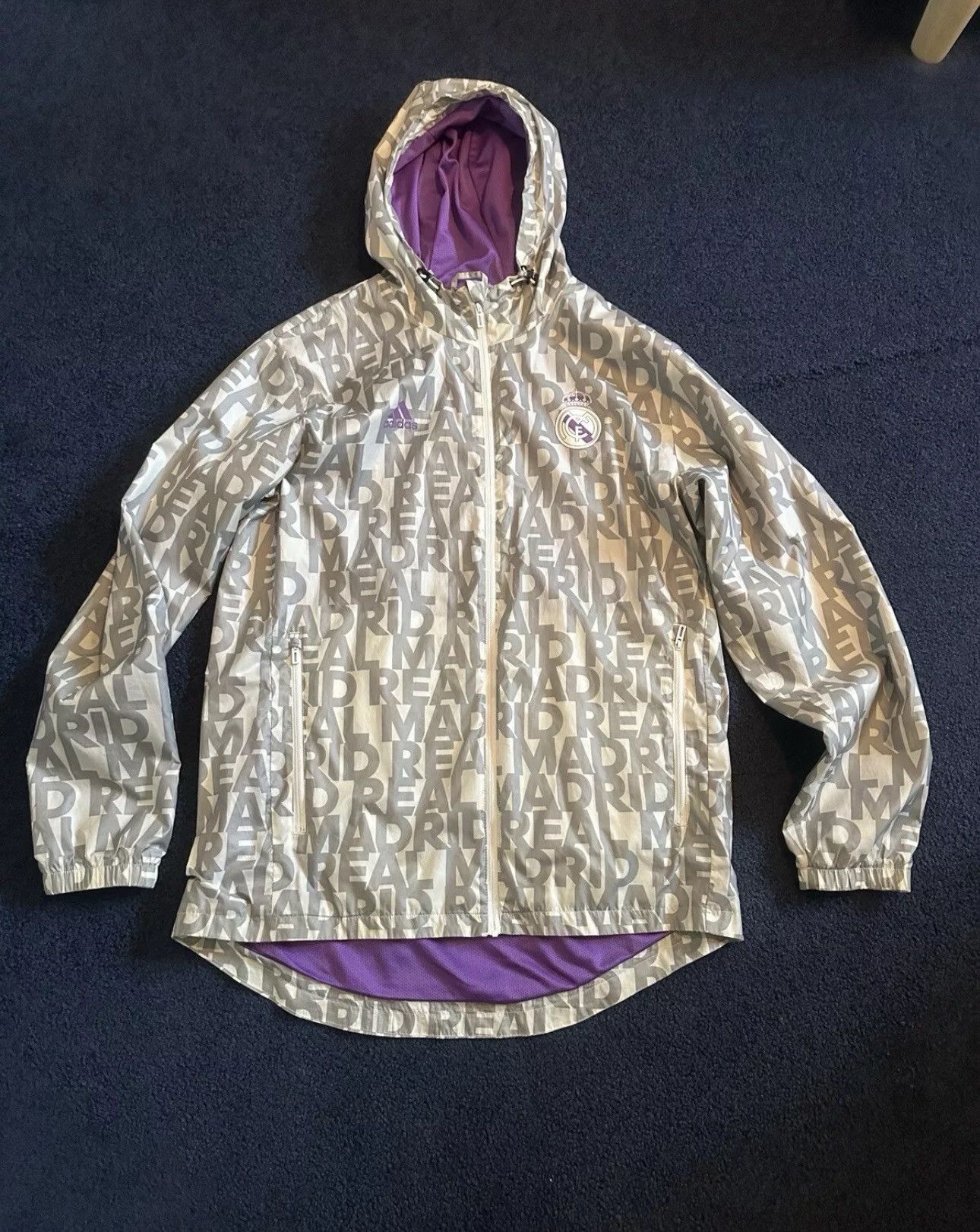 Adidas Adidas Real Madrid Glanz Anthem Spell Out Nylon Jacket Size US M / EU 48-50 / 2 - 1 Thumbnail