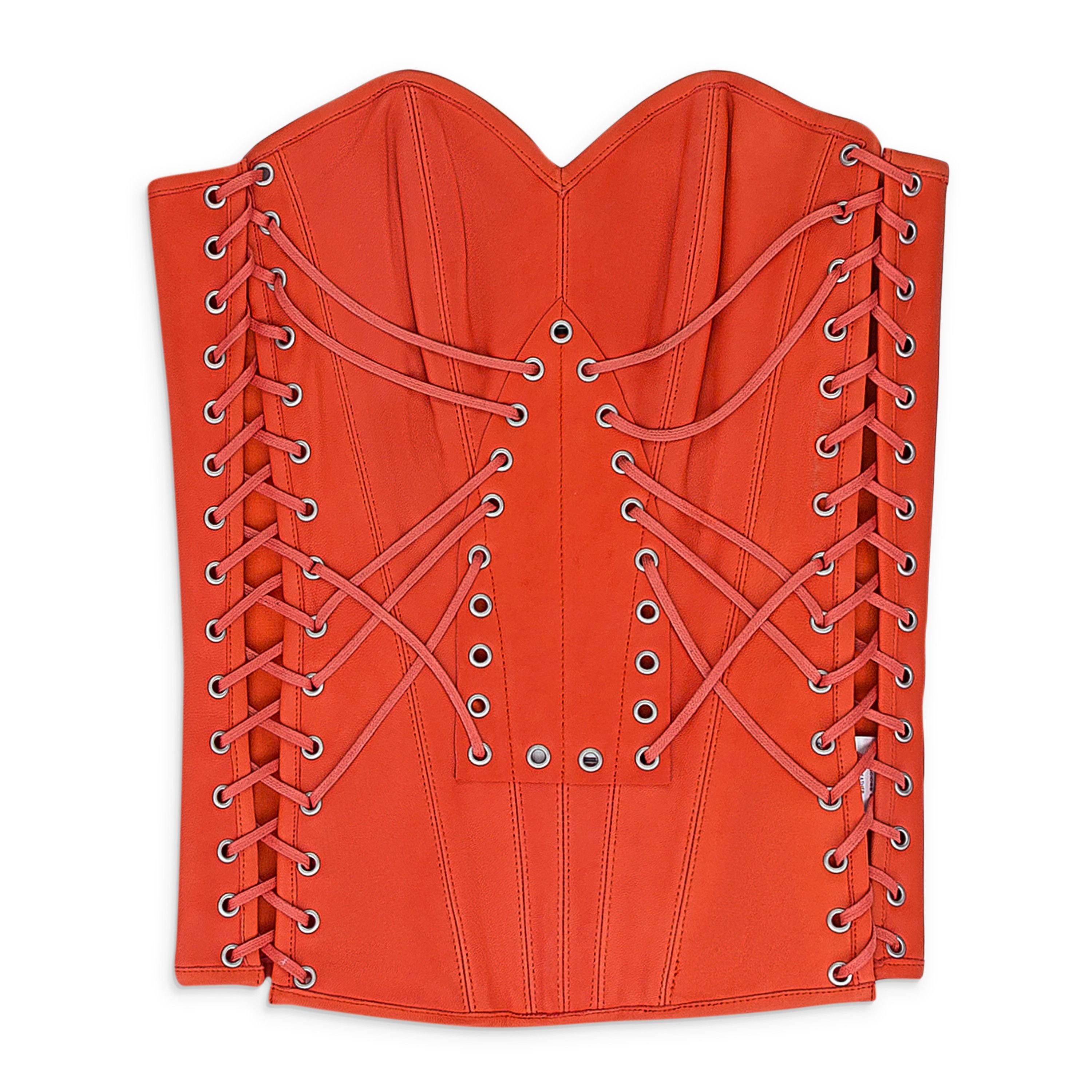 Who Decides War ORANGE WINDOW LONGLINE CORSET SIZE XL
