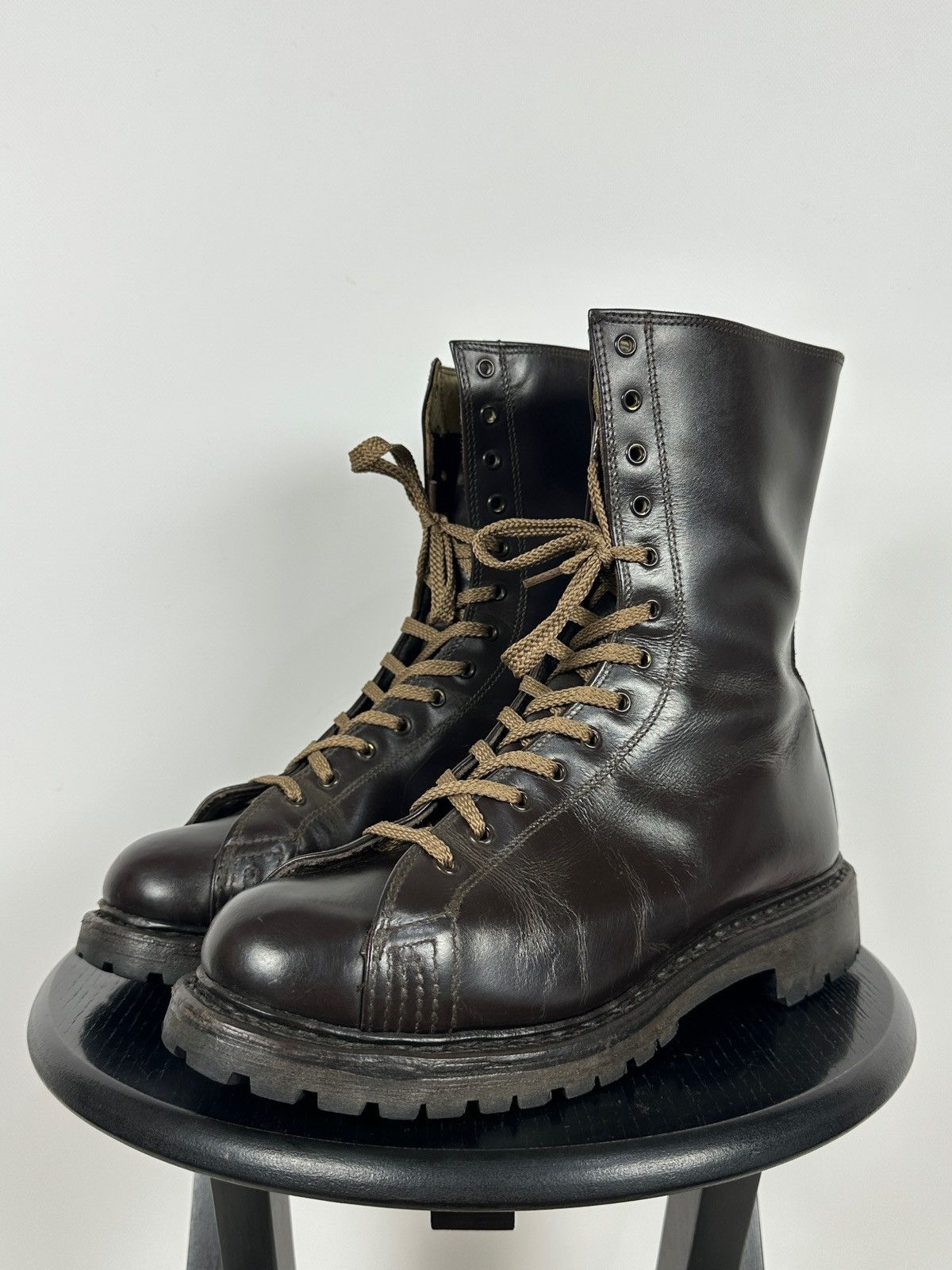 Vintage Vintage Italy Army Paratrooper Combat Brown Leather Boots Size US 9 / EU 42 - 8 Thumbnail
