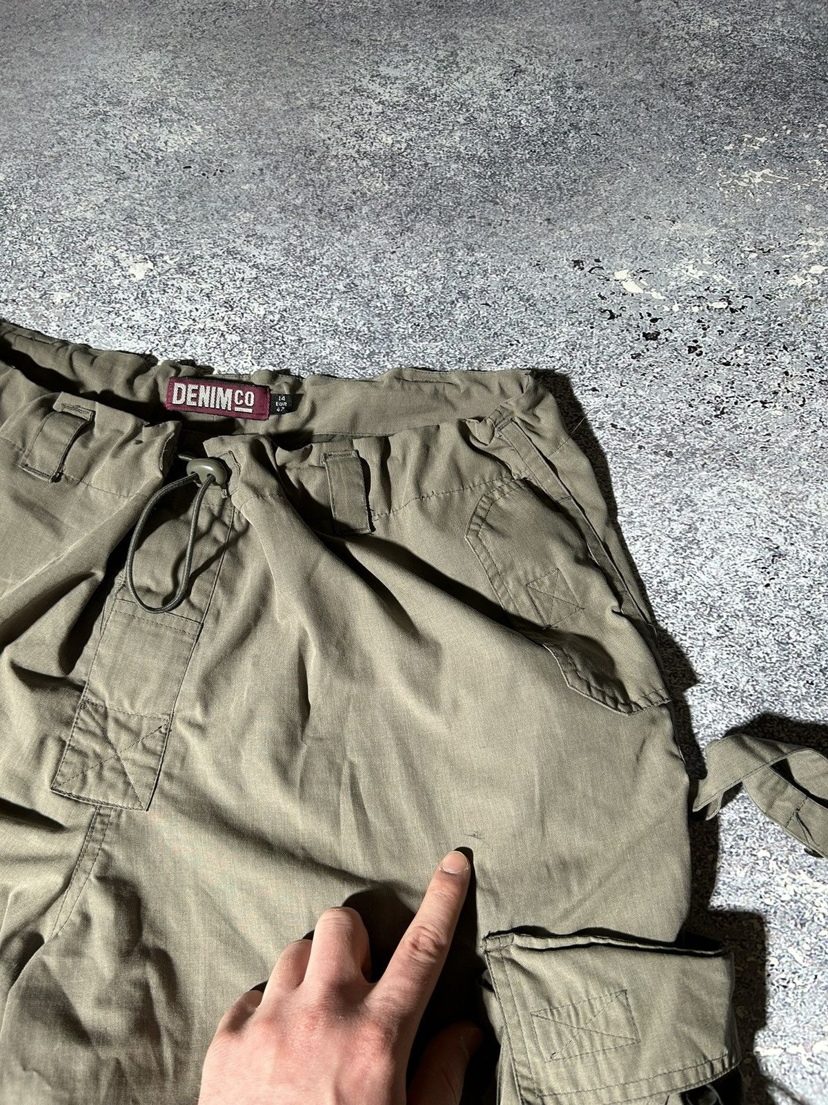 Y2K Super Baggy Bandage Cargo Pants Multi Pocket Archive Rap