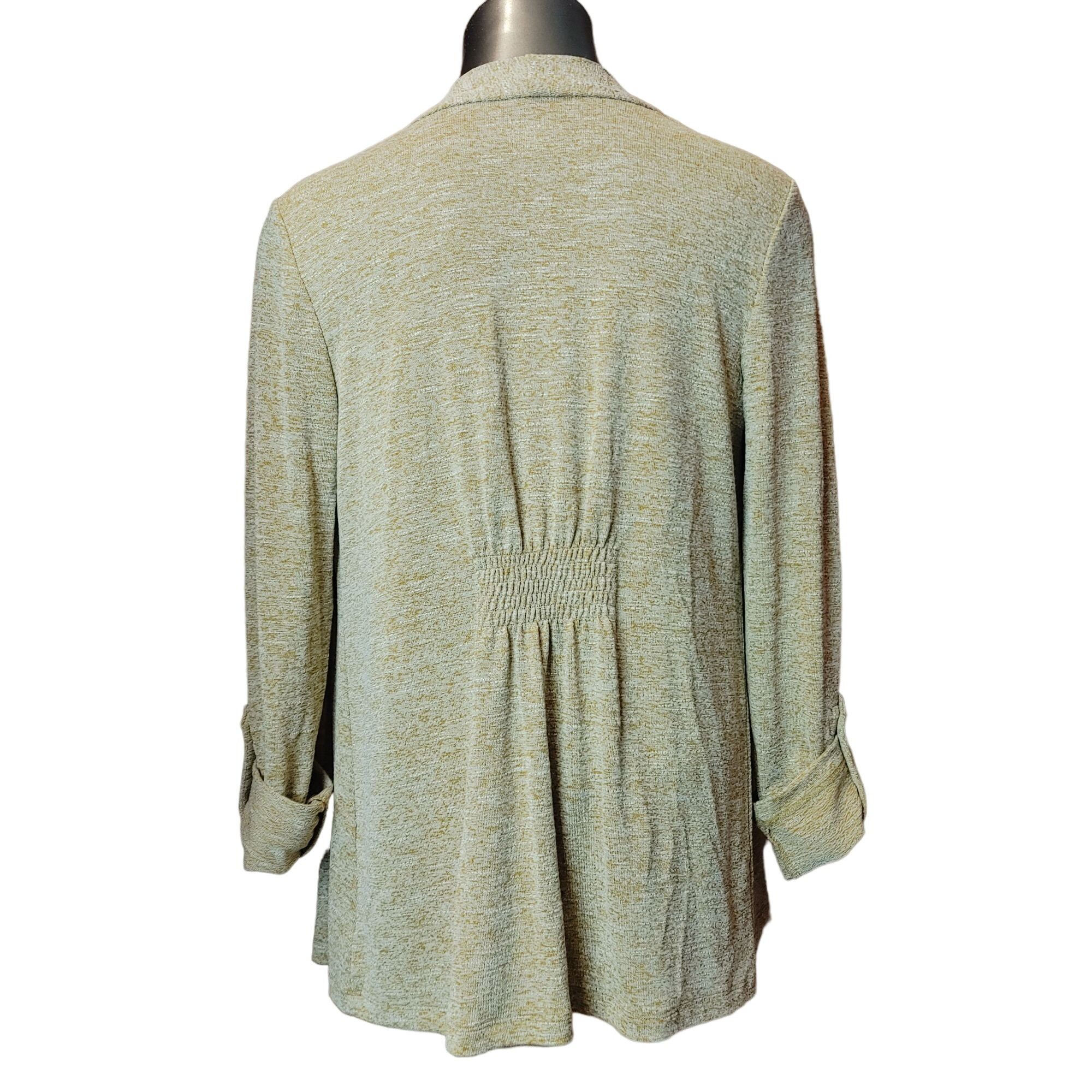 Charter Club CHARTER CLUB Women 8 White Tan Marled Knit Long Rolled Sleev Size M / US 6-8 / IT 42-44 - 2 Thumbnail