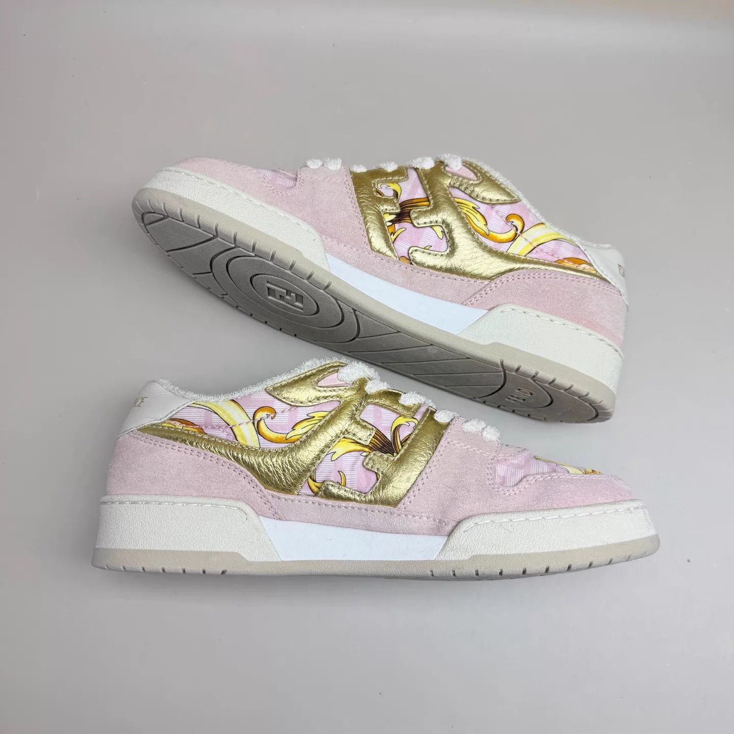 Fendi Fendi Match Pink Gold All-Over Print Sneakers 38 99 New Size US 7.5 / IT 37.5 - 4 Thumbnail