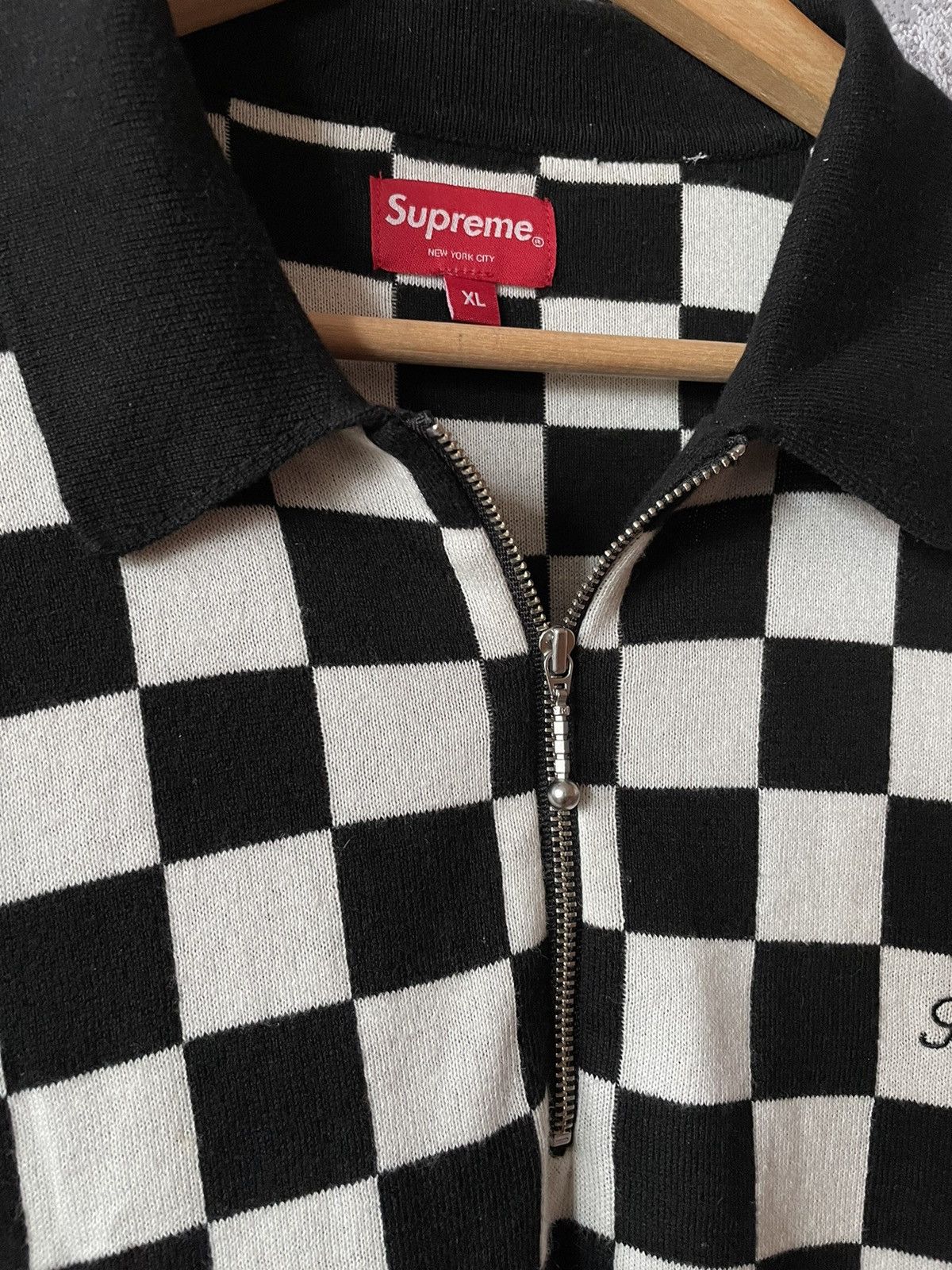 Supreme Supreme Checkered Zip Polo Size US XL / EU 56 / 4 - 5 Thumbnail