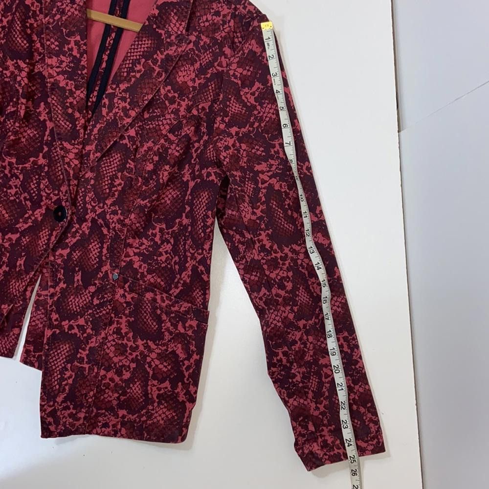 Designer G.I.L.I. l Marron Snakeskin Print Blazer Jacket Size 14 Size XL / US 12-14 / IT 48-50 - 8 Thumbnail