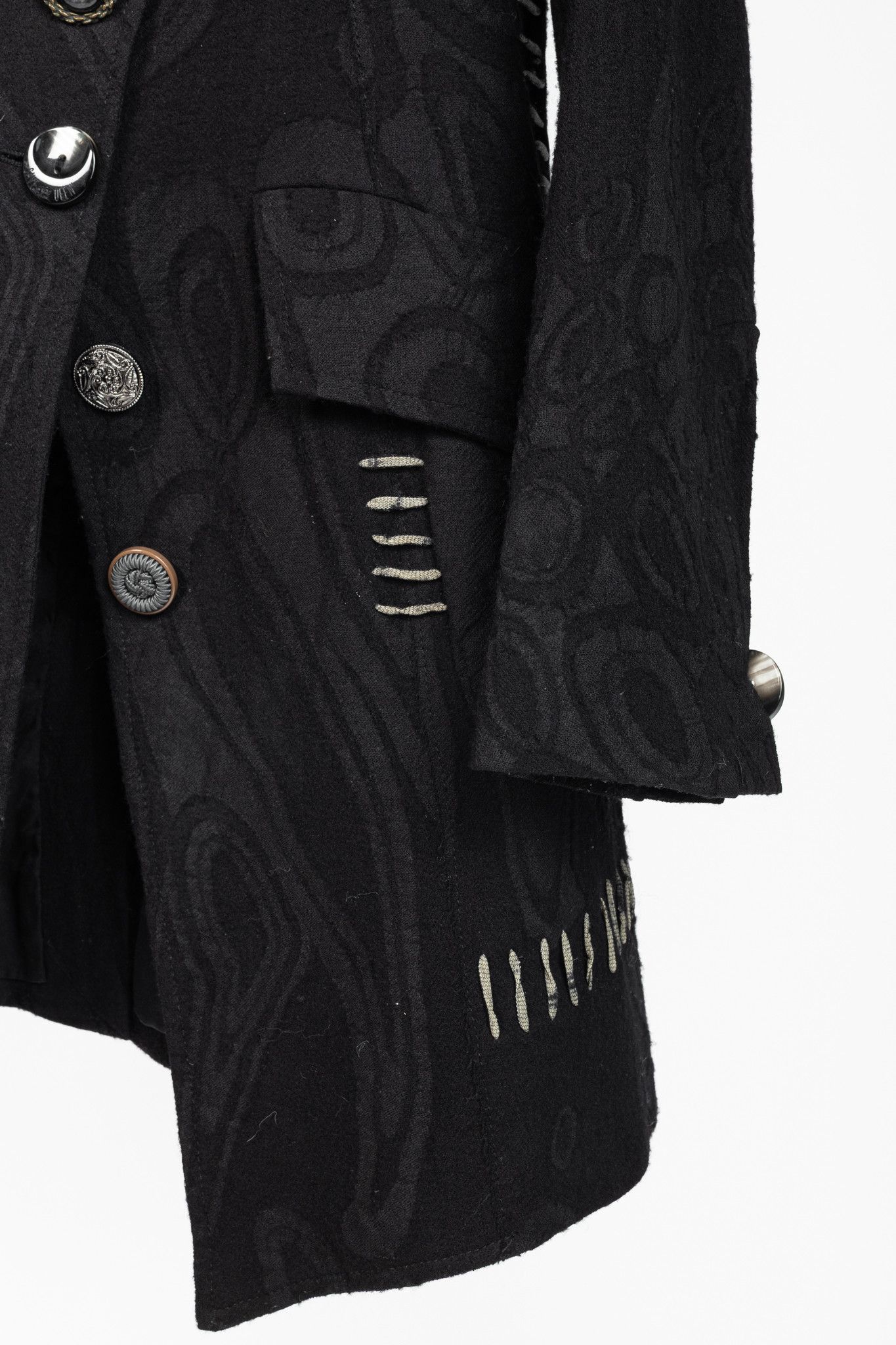 Other Save the Queen Black Wool-Jacquard Coat Size M / US 6-8 / IT 42-44 - 6 Thumbnail