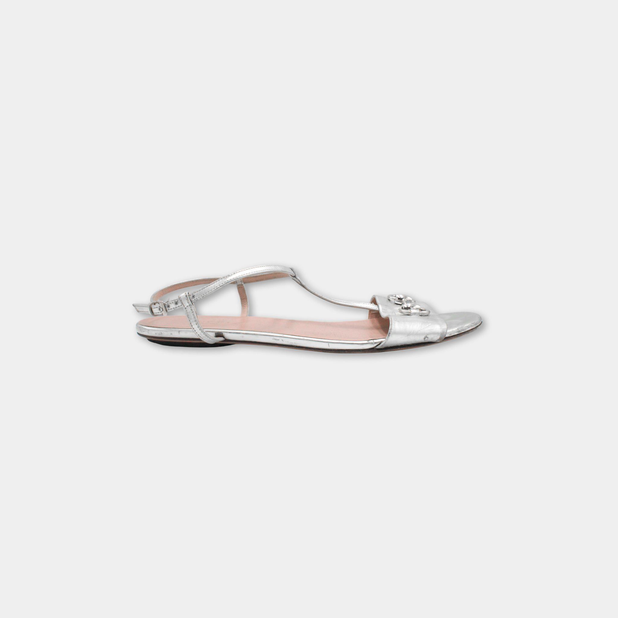 Dolce & Gabbana Gucci Horsebit Silver Sandals Size US 8.5 / IT 38.5 - 1 Thumbnail