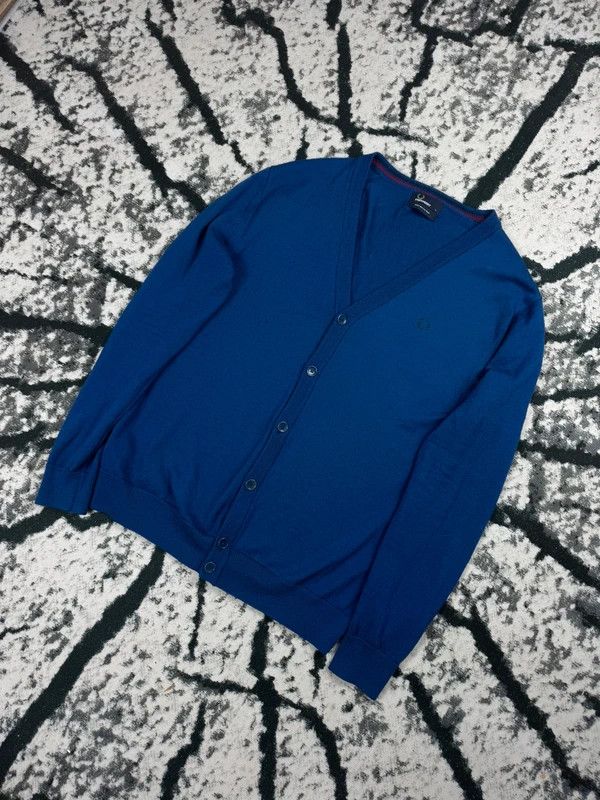 Fred Perry Fred Perry Blue Merino Wool Cardigan Sweater L Size US L / EU 52-54 / 3 - 2 Thumbnail