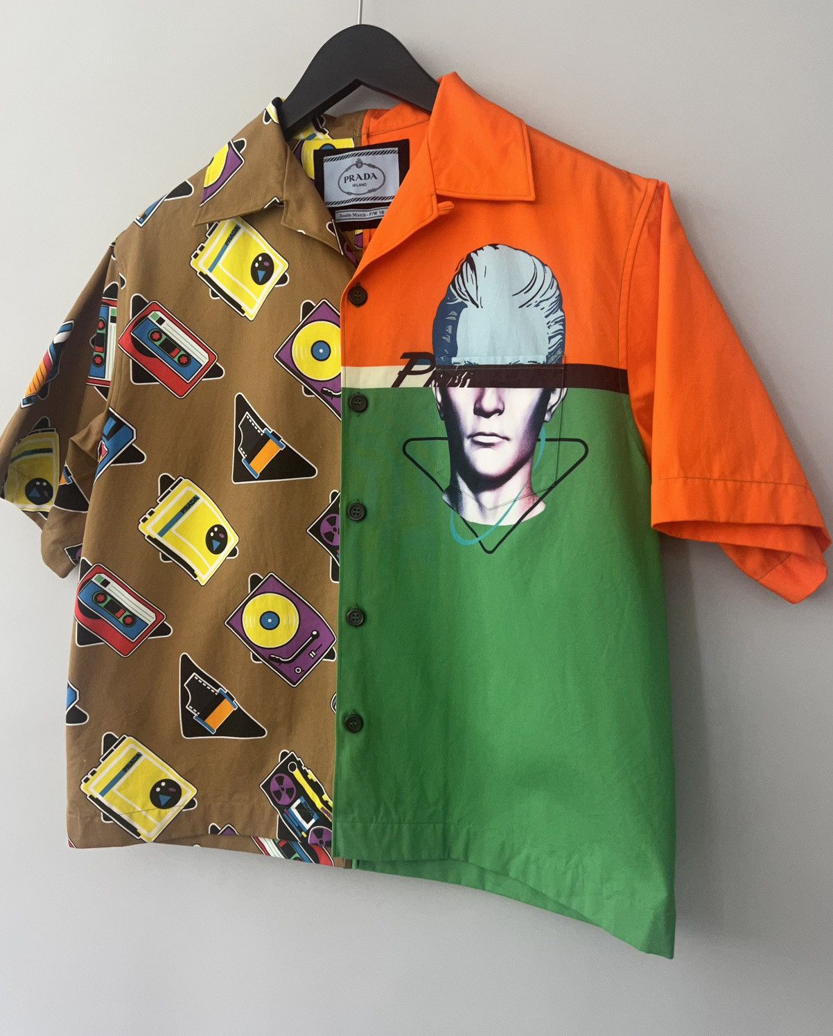 Prada Prada Multicolor Double Match Cotton Bowling Shirt Size US S / EU 44-46 / 1 - 2 Thumbnail