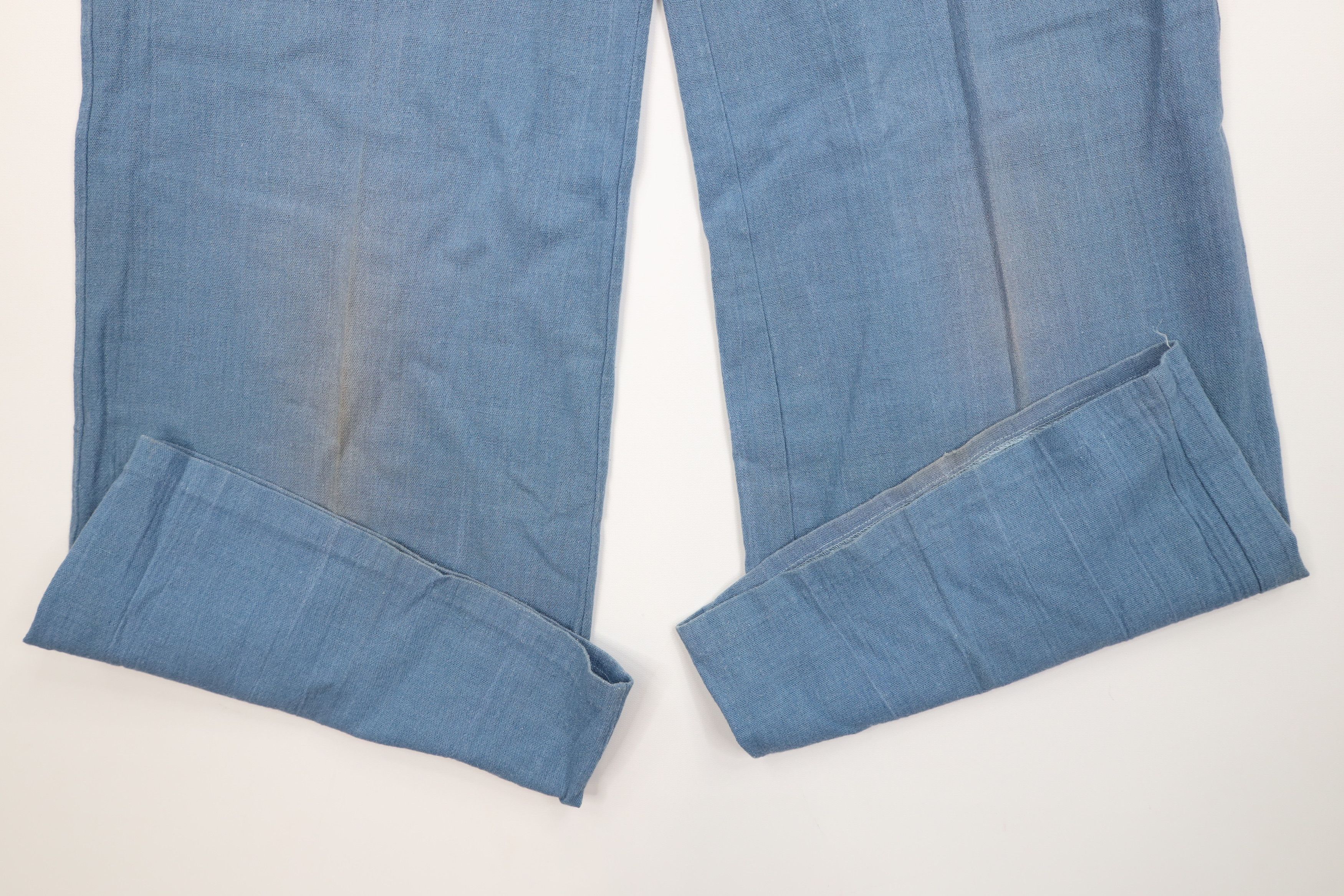 Vintage Vintage 60s 70s Streetwear Bell Bottoms Pants Blue USA Size 27" / US 4 / IT 40 - 5 Thumbnail