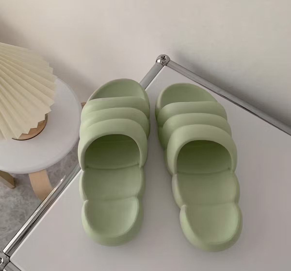 image of Vintage Puffer Sandal Slides in Green, Men's (Size 10)