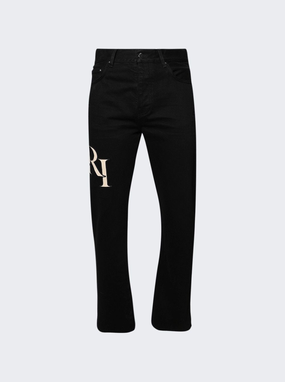 o1s1wg110725 Staggered Logo Straight Jeans in Black