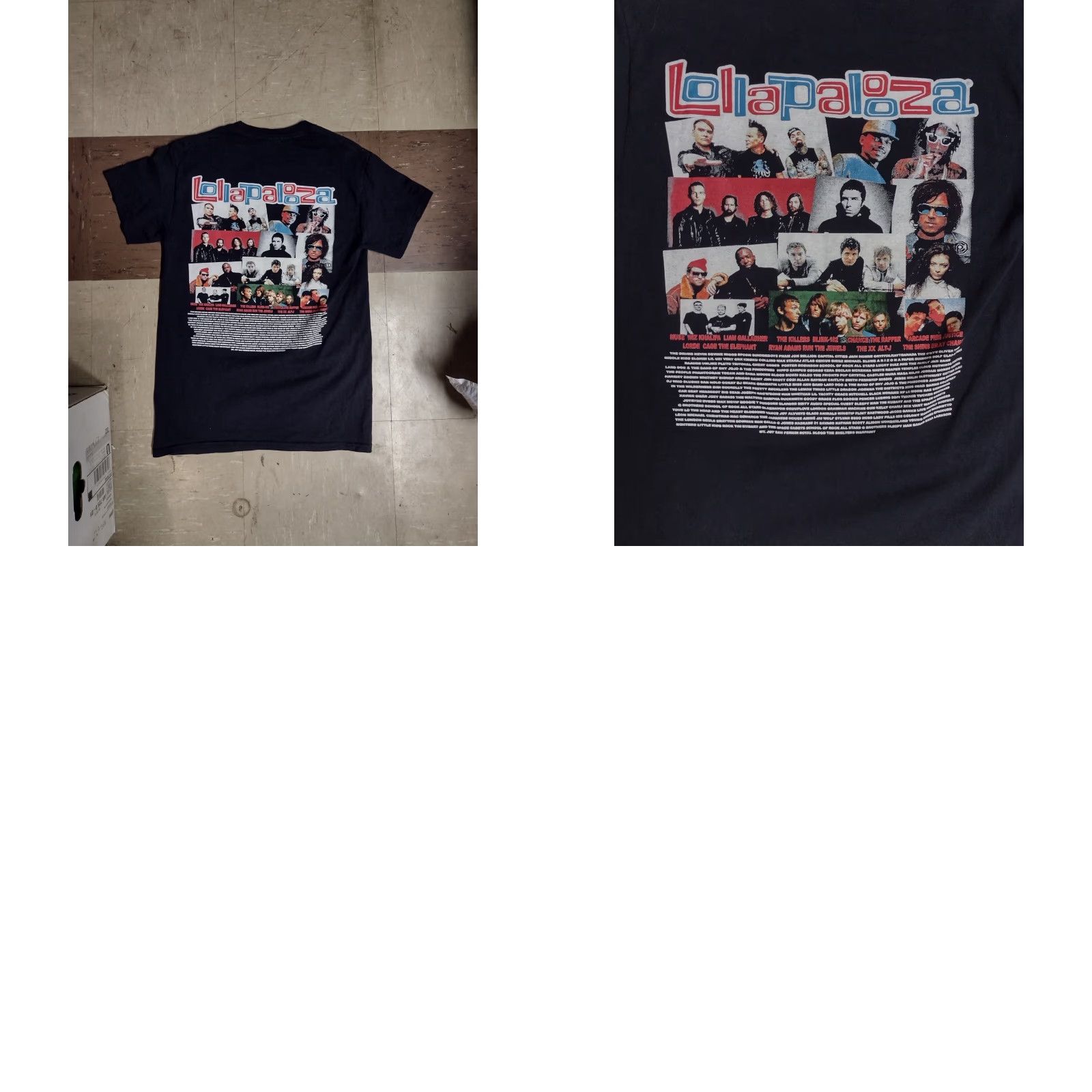 Vintage VINTAGE Lollapalooza T-Shirt Alt-J Blink-182 Muse The Killers Wiz Khalifa Adult Small Black Concert Mens Size US S / EU 44-46 / 1 - 8 Thumbnail