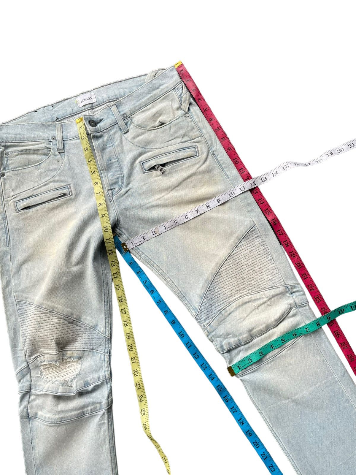 Hudson Hudson Skinny Biker Faded & Distresed Size US 34 / EU 50 - 23 Thumbnail