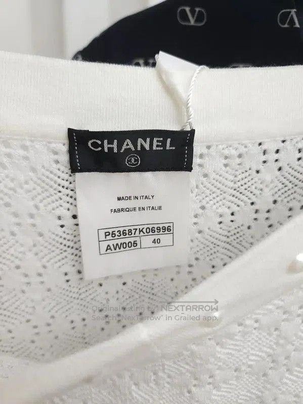 Chanel Chanel White Cotton Short Sleeve Top . Size L / US 10 / IT 46 - 7 Thumbnail