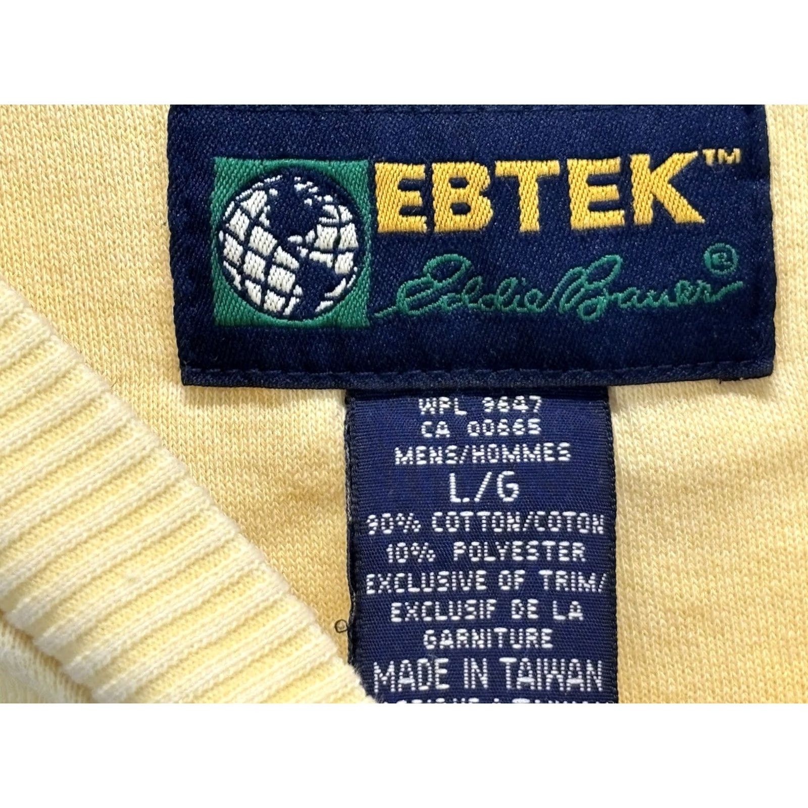 Eddie Bauer VINTAGE Eddie Bauer EBTEK Sweatshirt Mens Yellow Logo Crewneck Pullover 90s Logo Graphic Print Sweatshirt Mens Large Yellow 90s Theme Mens Size US L / EU 52-54 / 3 - 5 Thumbnail