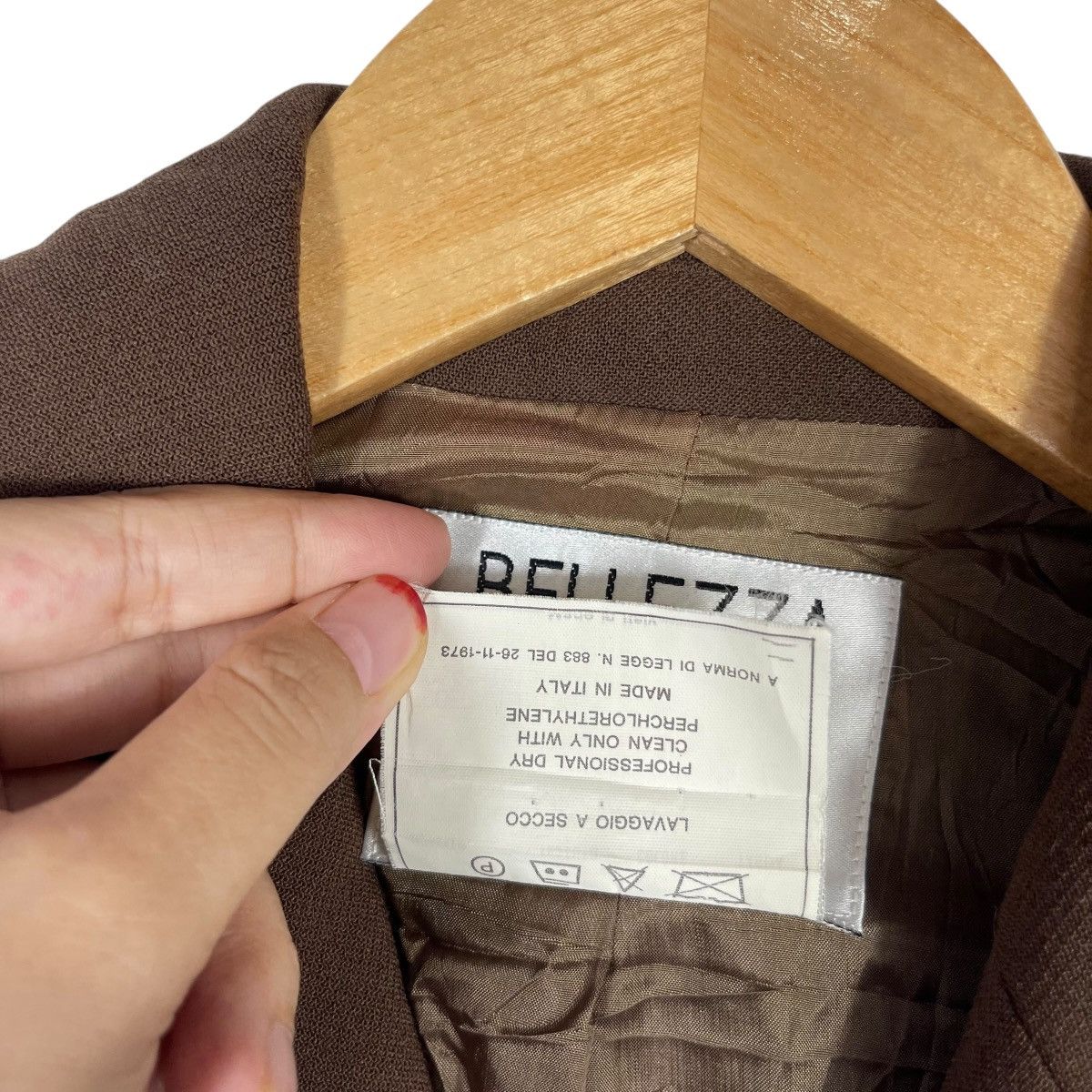 Vintage BELLEZZA Boutique Italian Tailored Blazer Jacket Brown Size S / US 4 / IT 40 - 6 Thumbnail
