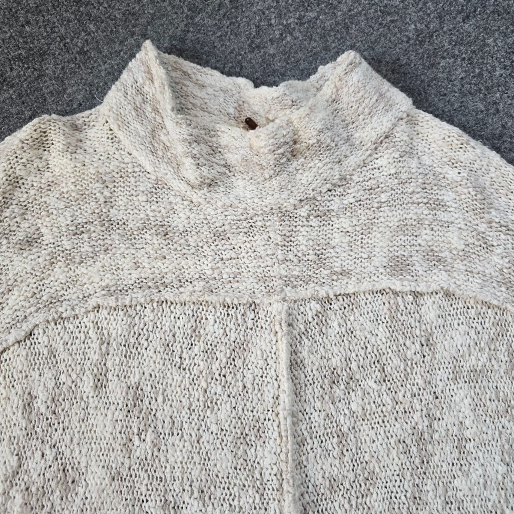 Free People Free People Sweater Womens Small Gray Oversized Textured Long Sleeve Top Casual Size S / US 4 / IT 40 - 2 Thumbnail