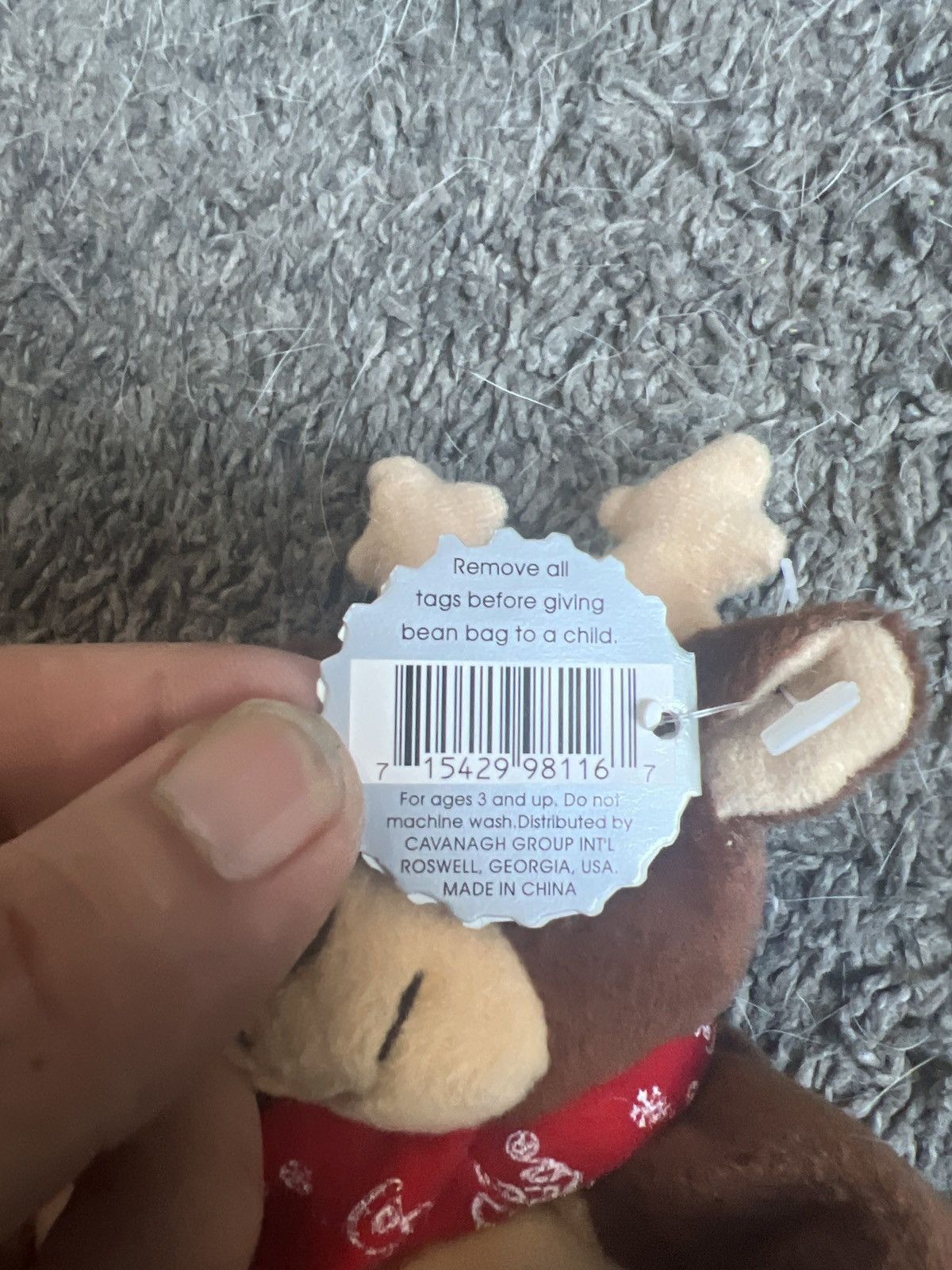 Coca Cola 1998 Coca-Cola Reindeer In Snowflake Scarf Bean Bag Plush Size ONE SIZE - 5 Thumbnail