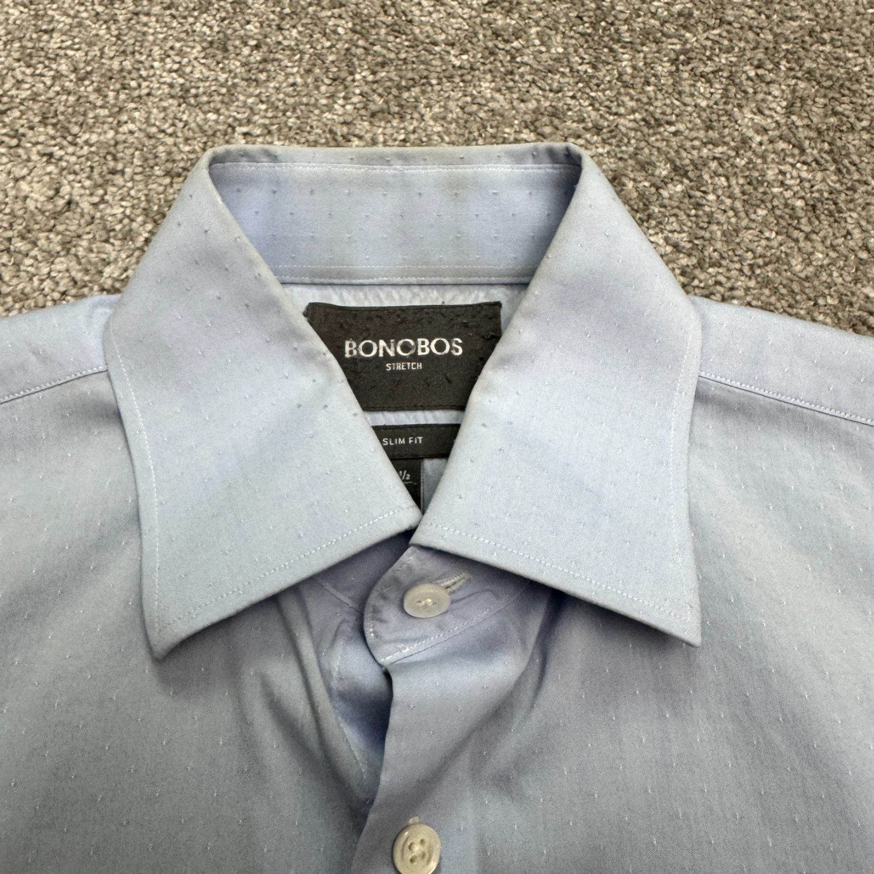 Bonobos Bonobos Slim Fit Dress Shirt Mens 15.5 34 Blue Cotton Nylon Long Sleeve Classic Shirt Size 40R - 3 Thumbnail