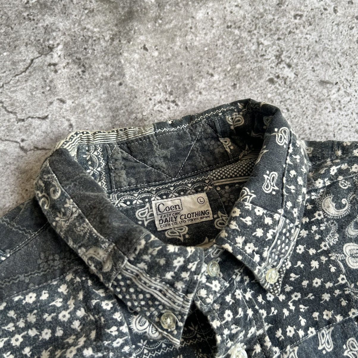 Japanese Brand coen patchwork pasley shirts Size US L / EU 52-54 / 3 - 5 Thumbnail