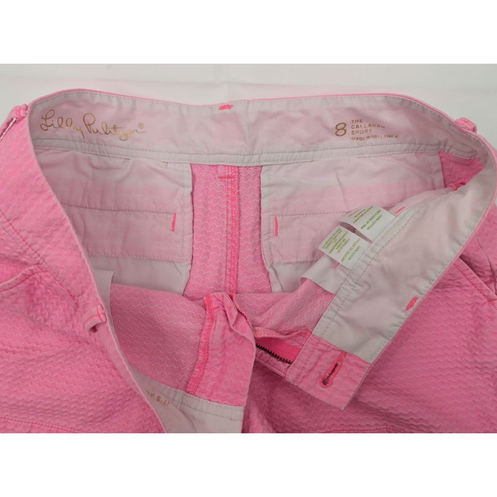 Lilly Pulitzer Lilly Pulitzer Callahan Wave Textured Shorts Women 8 Pink Cotton 34x4 Floral 90s Colorful Preppy Size 30" / US 8 / IT 44 - 7 Thumbnail