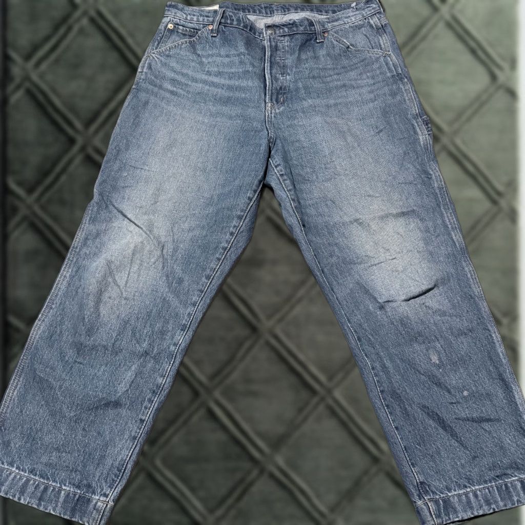 Gap VINTAGE Gap Carpenter Jeans Men's Blue Denim Button Fly Straight Relaxed Fit - 33/16R Size US 33 - 1 Thumbnail