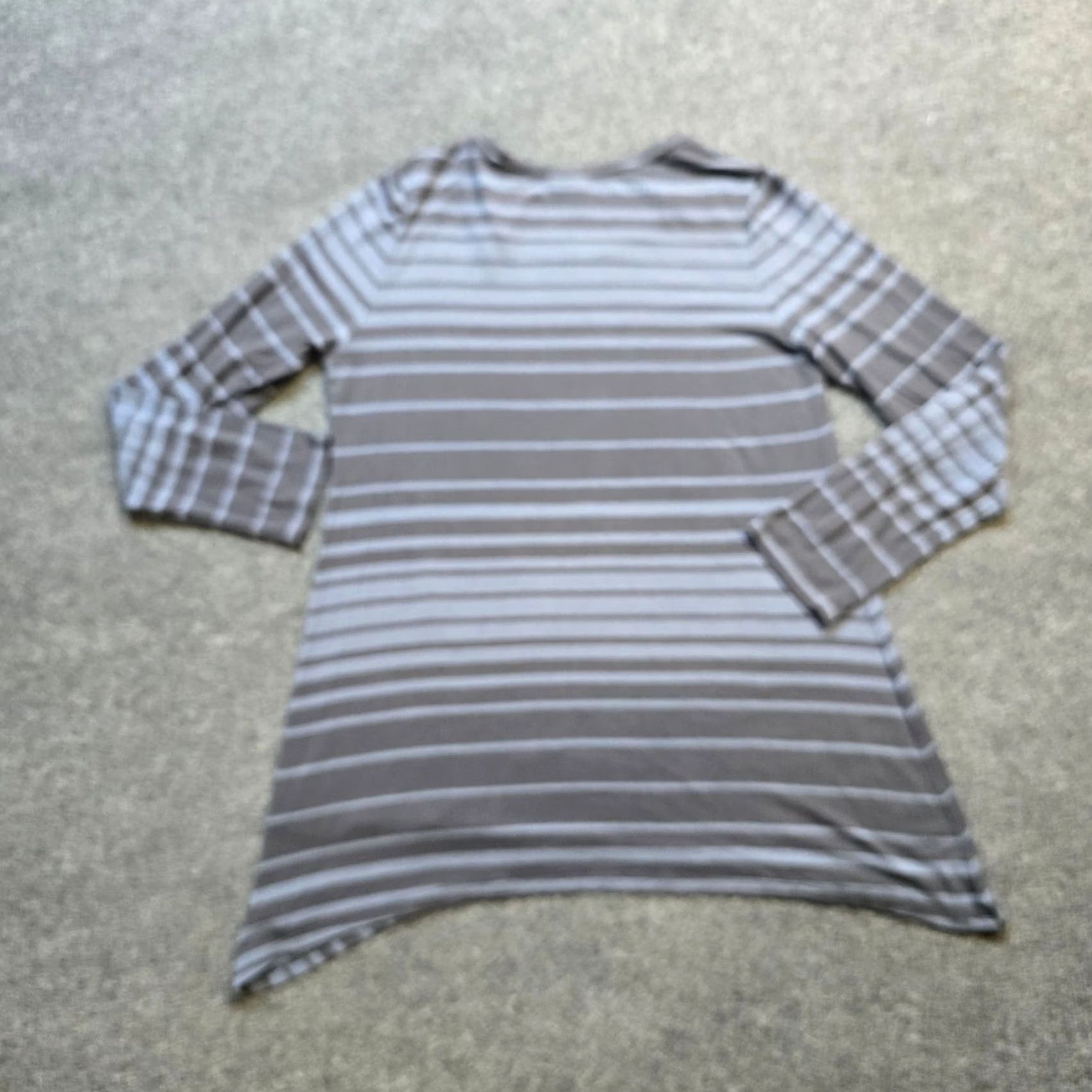 Vintage LOGO Lori Goldstein Top Women M Blue Gray Stripe Stretch Casual Career Shirt Blouse Mens Womens Girls Boys Size M / US 6-8 / IT 42-44 - 7 Thumbnail