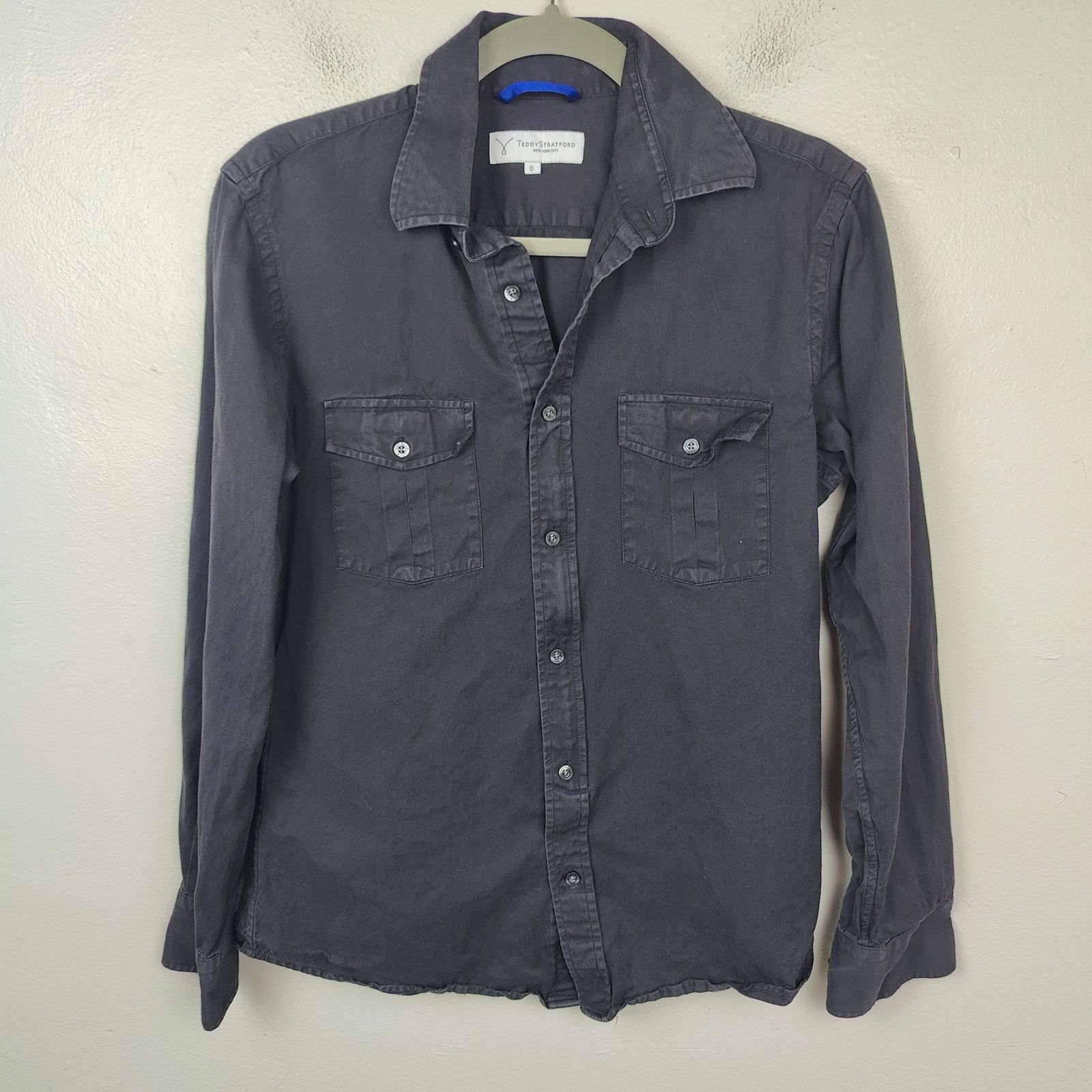 Other Teddy Stratford NYTD Two Pocket Twill Shirt Mens 0 XS Black Size US XS / EU 42 / 0 - 1 Thumbnail