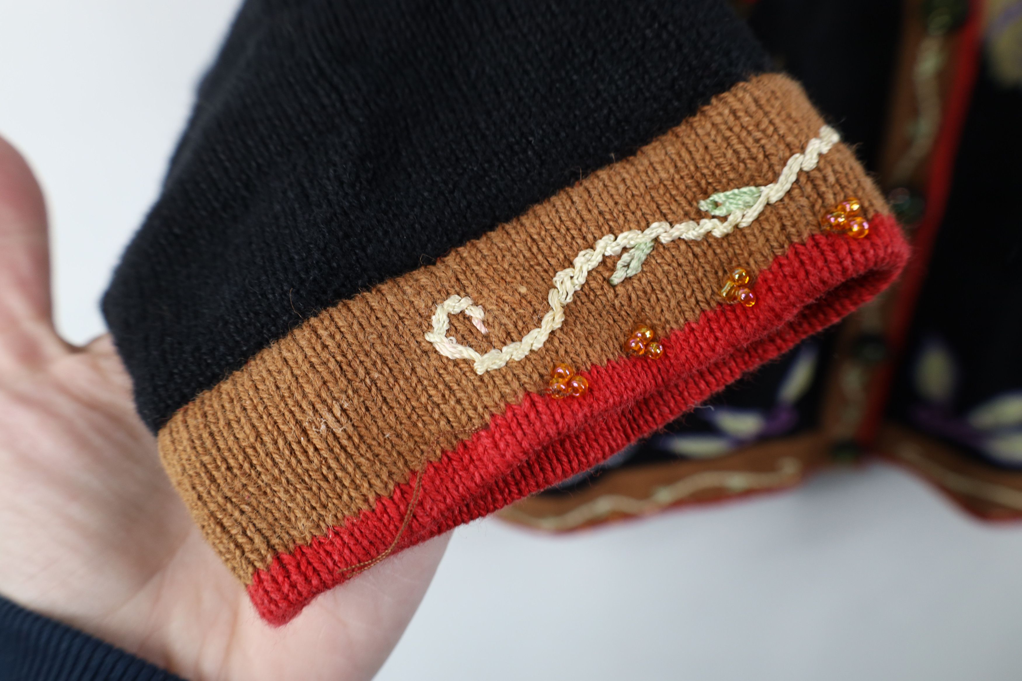 Vintage Vintage 90s Streetwear Embroidered Chicken Cardigan Sweater Size L / US 10 / IT 46 - 10 Thumbnail