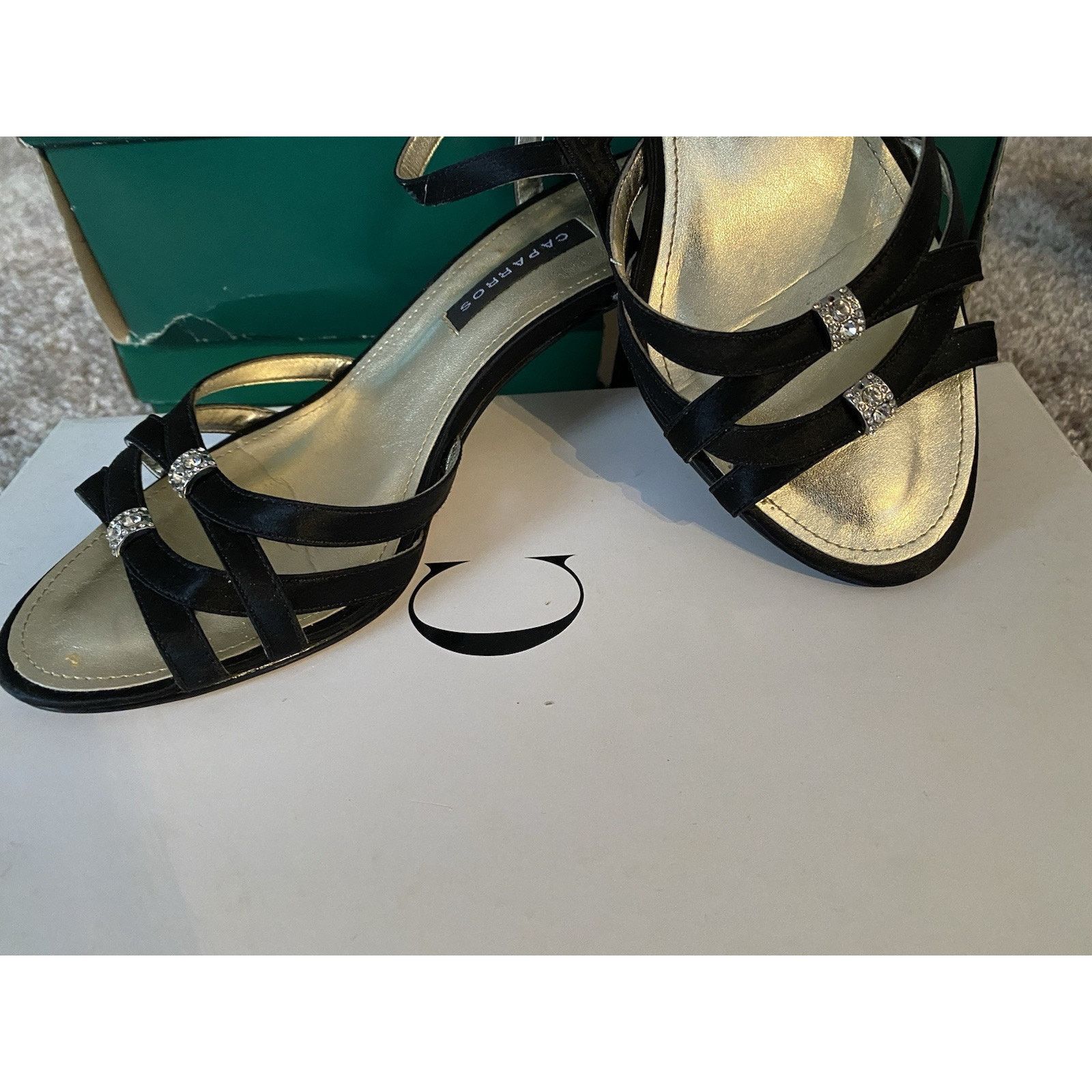 & Other Stories Caparros Kitten Heels Strappy sz 6M Blk Silk Size US 6 / IT 36 - 2 Thumbnail